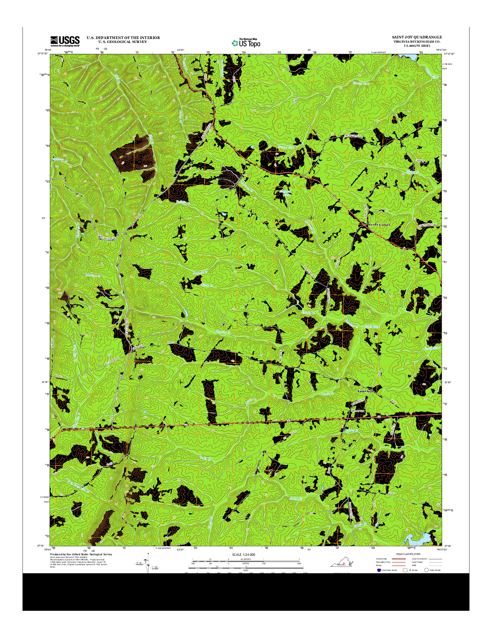 USGS US TOPO 7.5-MINUTE MAP FOR SAINT JOY, VA 2013