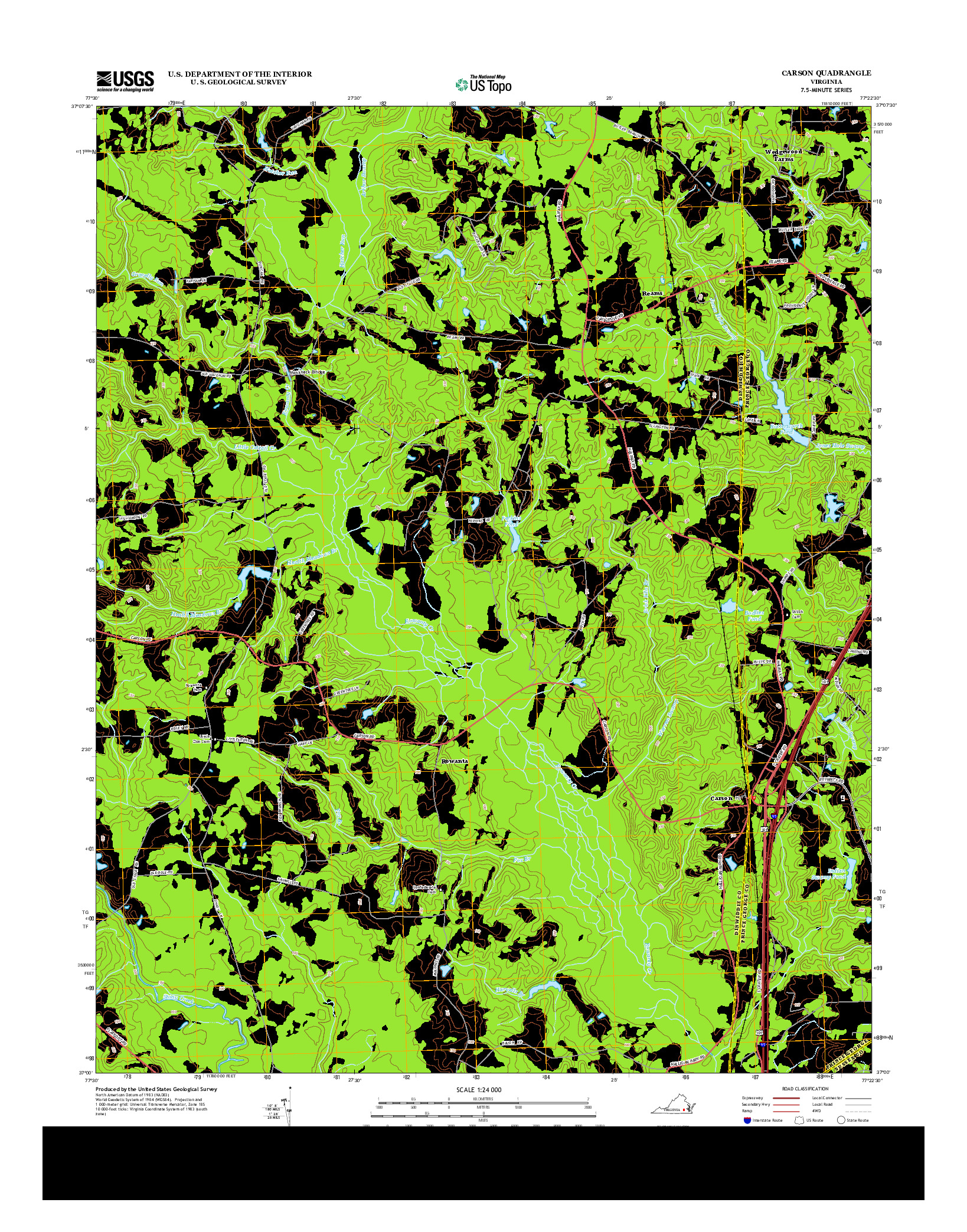 USGS US TOPO 7.5-MINUTE MAP FOR CARSON, VA 2013