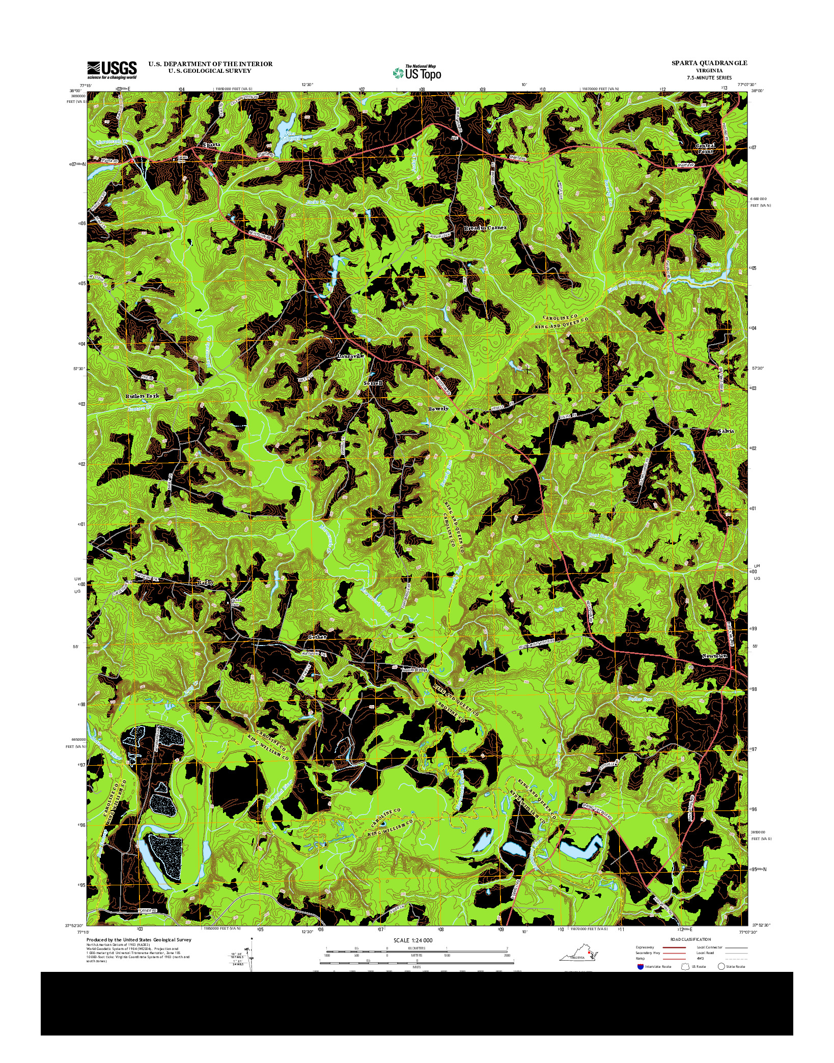 USGS US TOPO 7.5-MINUTE MAP FOR SPARTA, VA 2013