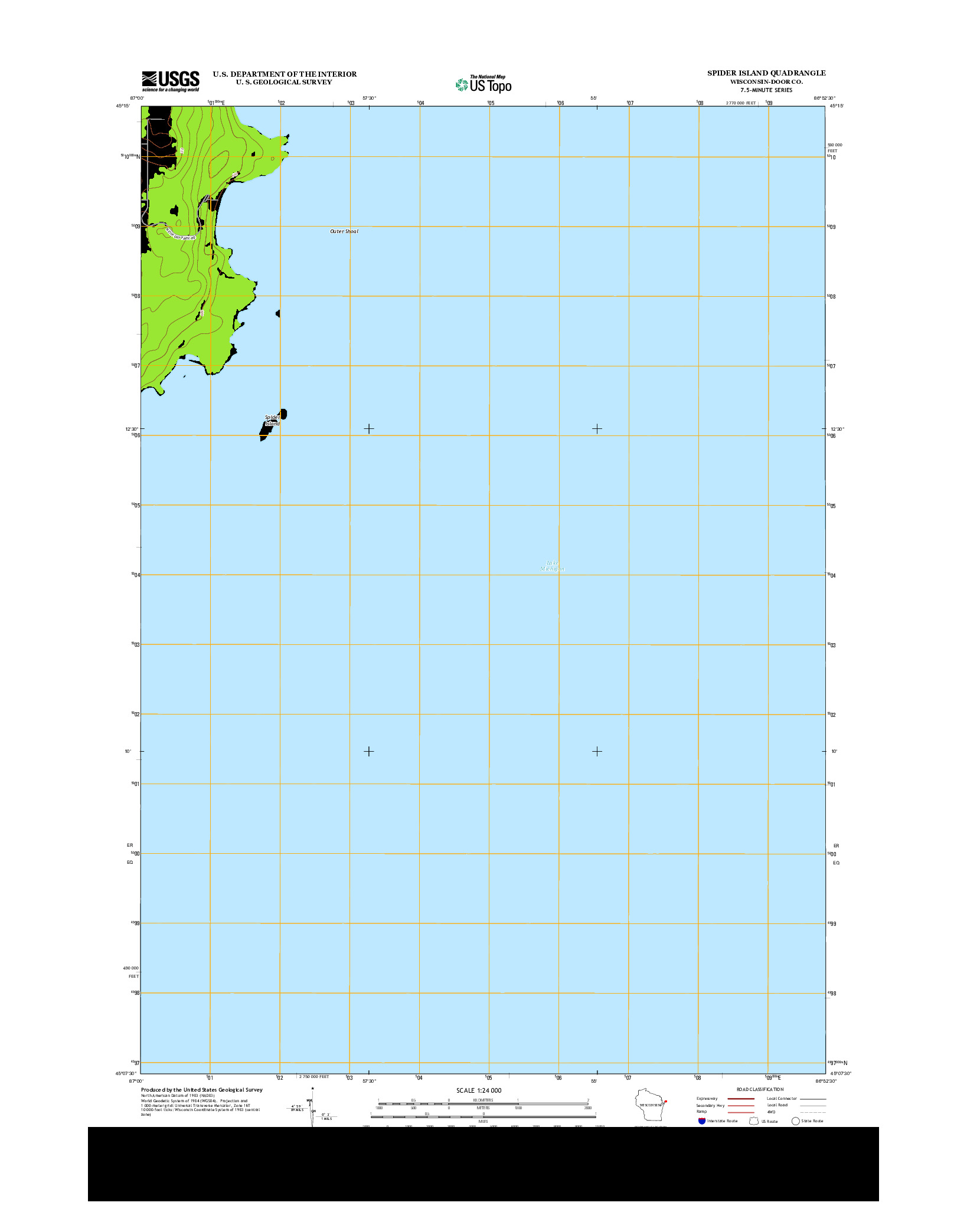 USGS US TOPO 7.5-MINUTE MAP FOR SPIDER ISLAND, WI 2013