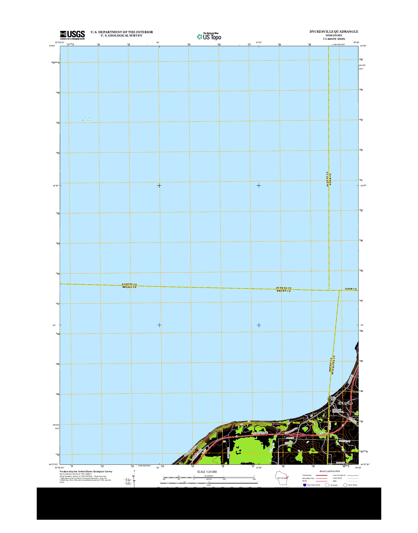 USGS US TOPO 7.5-MINUTE MAP FOR DYCKESVILLE, WI 2013