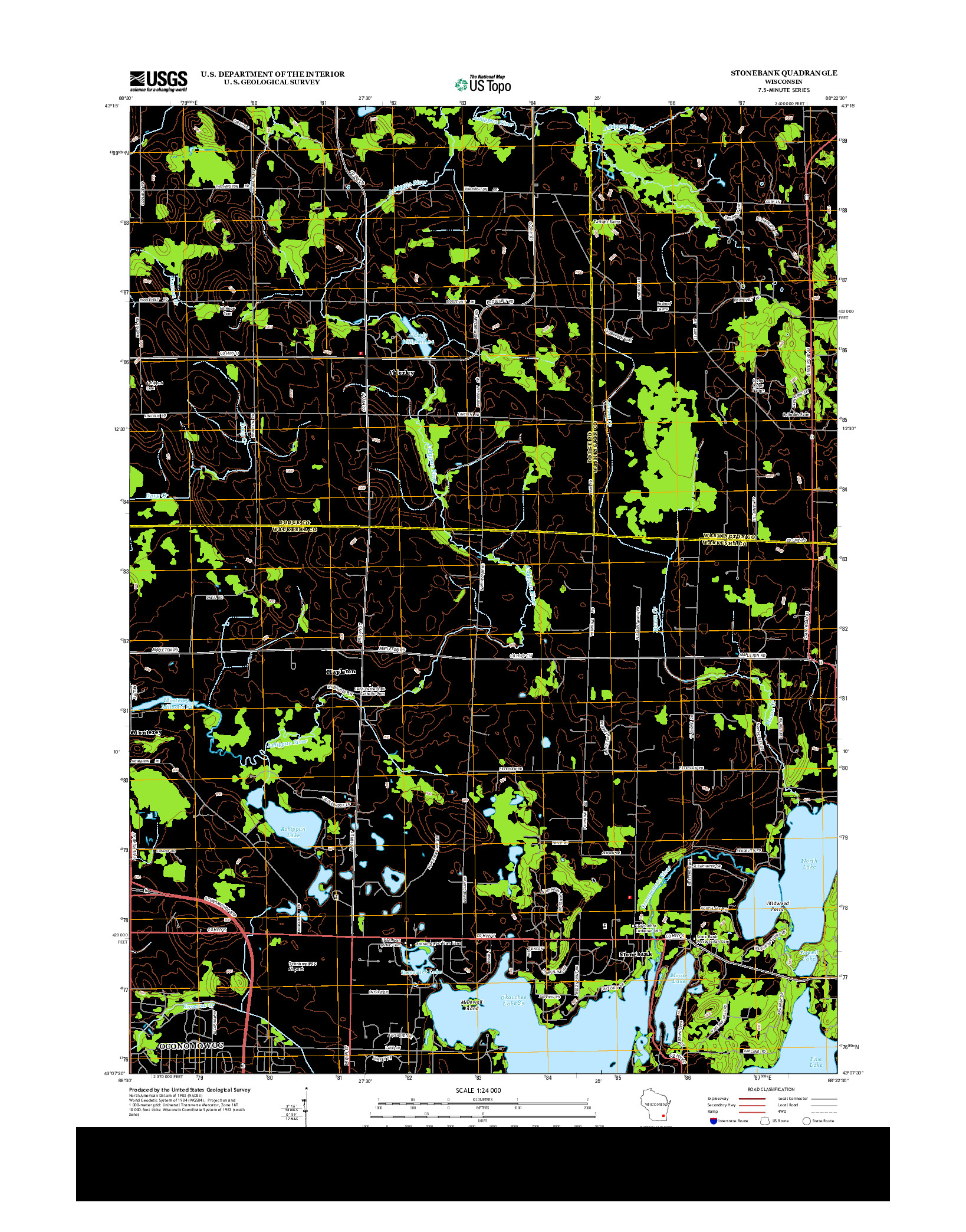 USGS US TOPO 7.5-MINUTE MAP FOR STONEBANK, WI 2013
