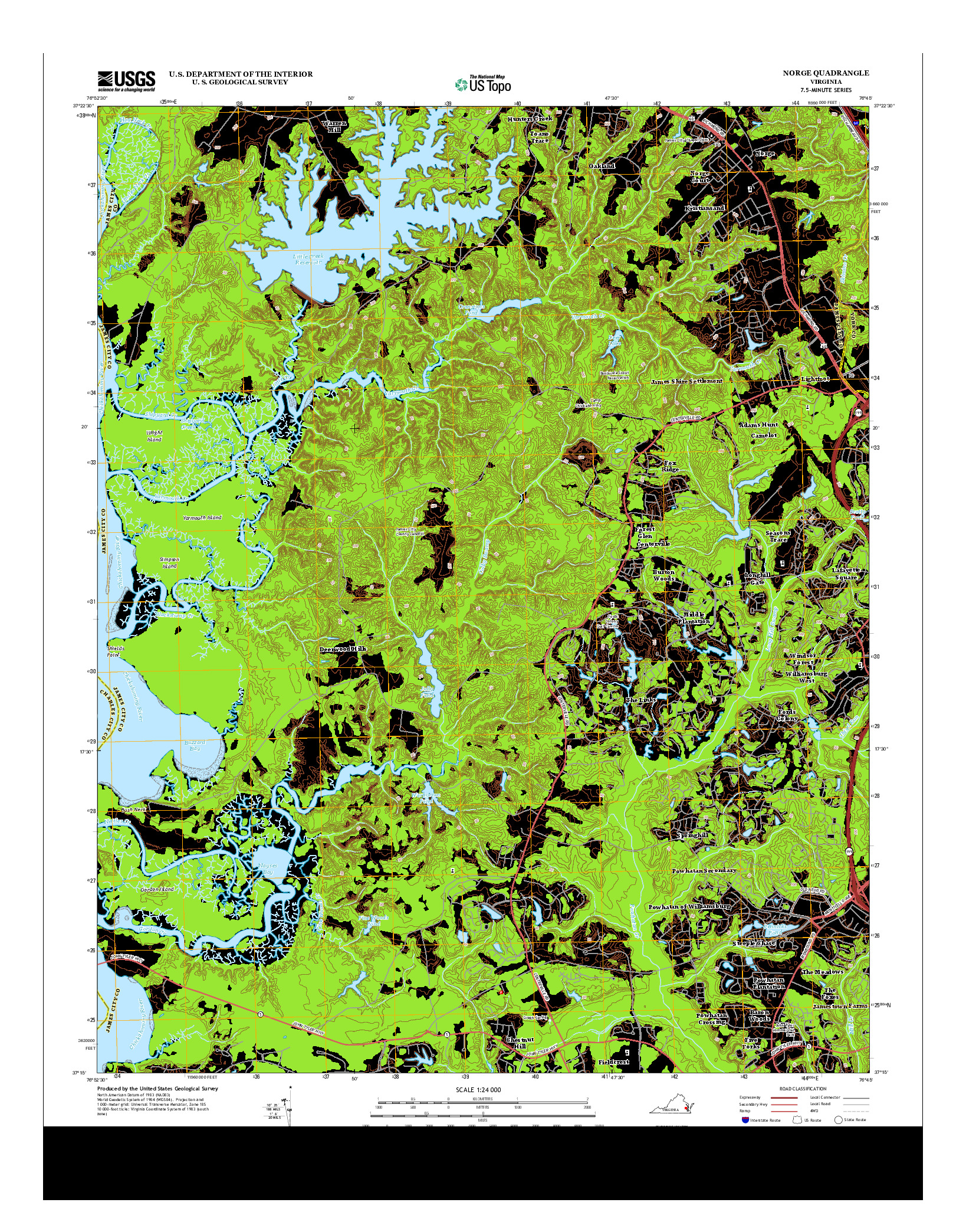 USGS US TOPO 7.5-MINUTE MAP FOR NORGE, VA 2013