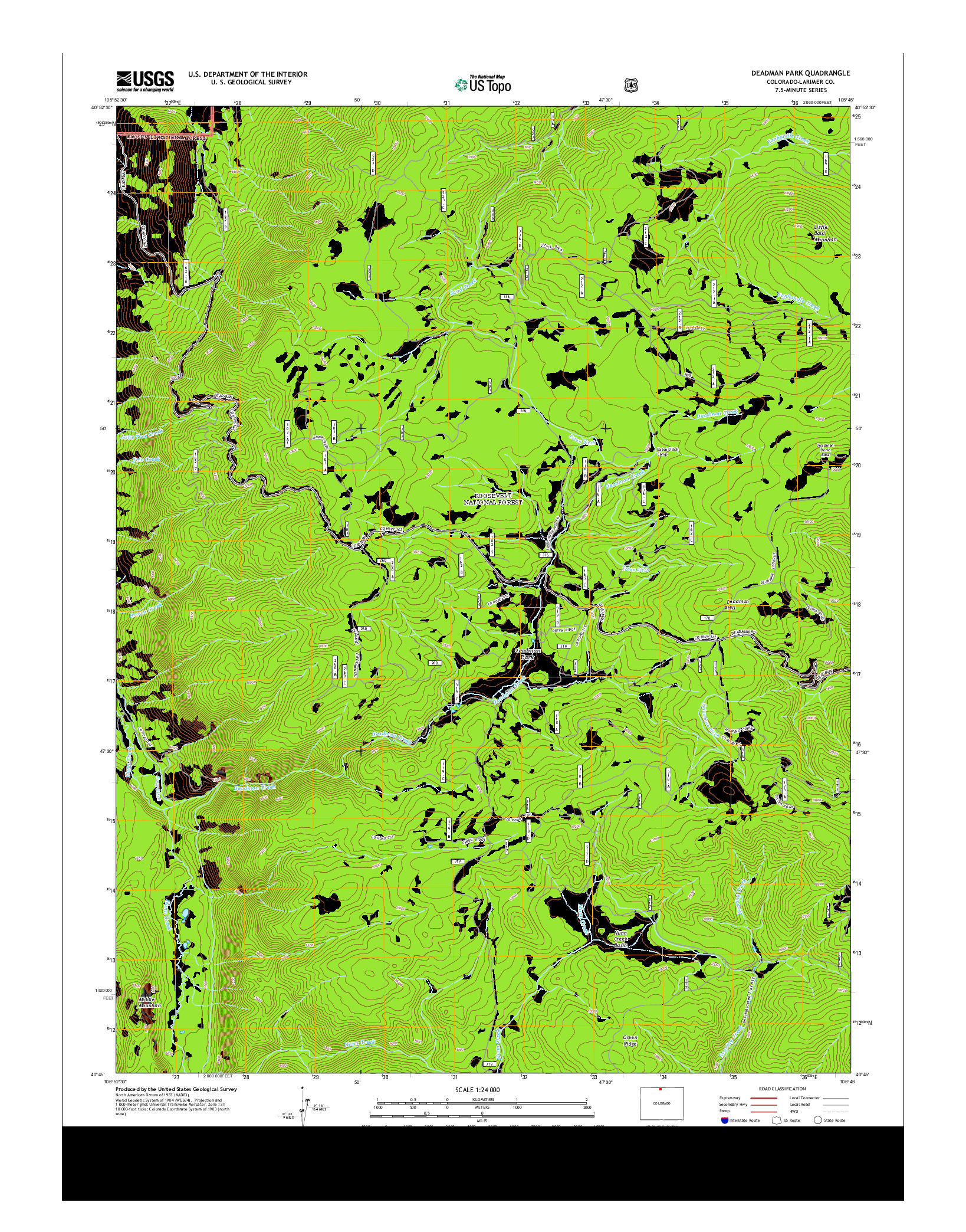 USGS US TOPO 7.5-MINUTE MAP FOR DEADMAN PARK, CO 2013