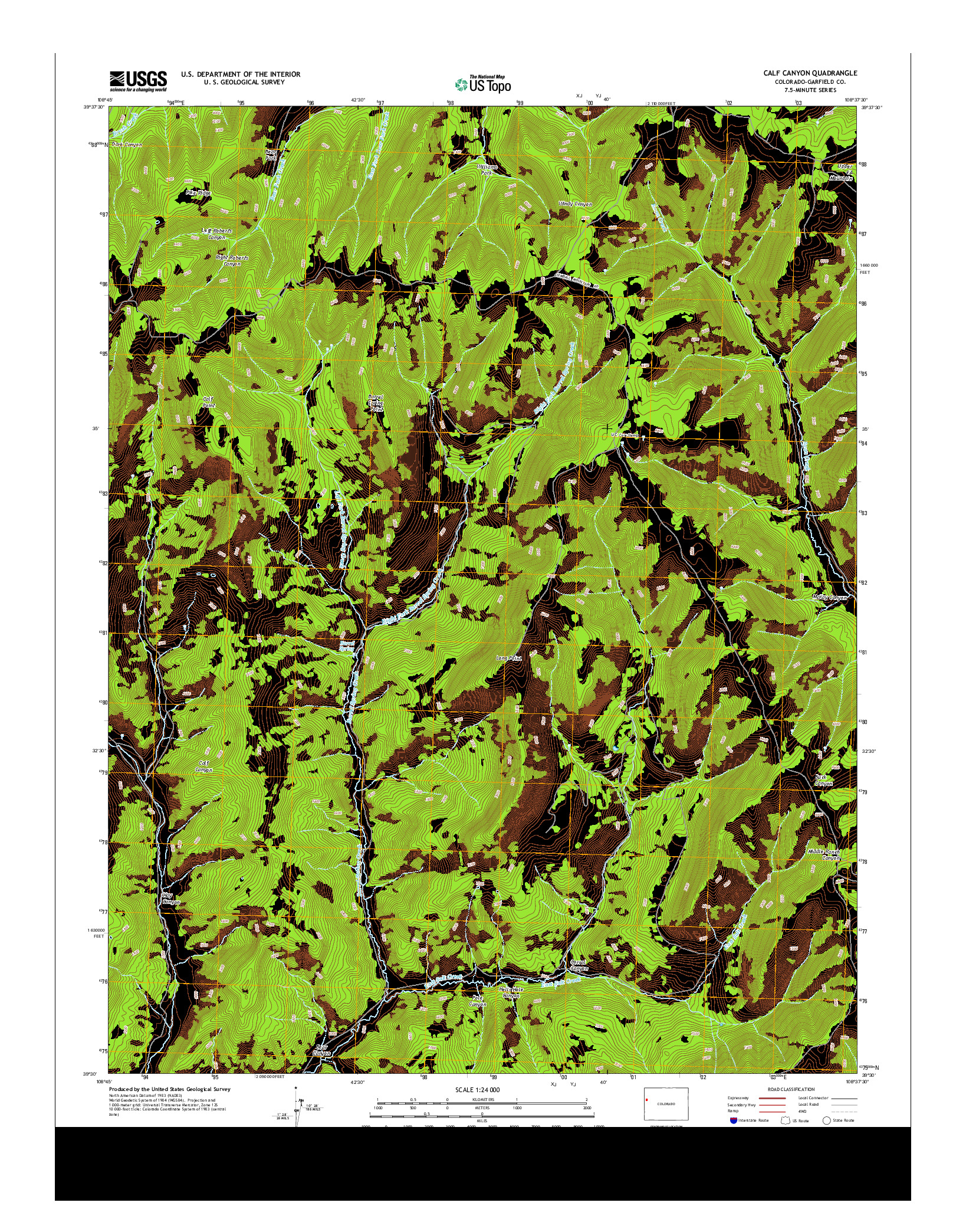 USGS US TOPO 7.5-MINUTE MAP FOR CALF CANYON, CO 2013