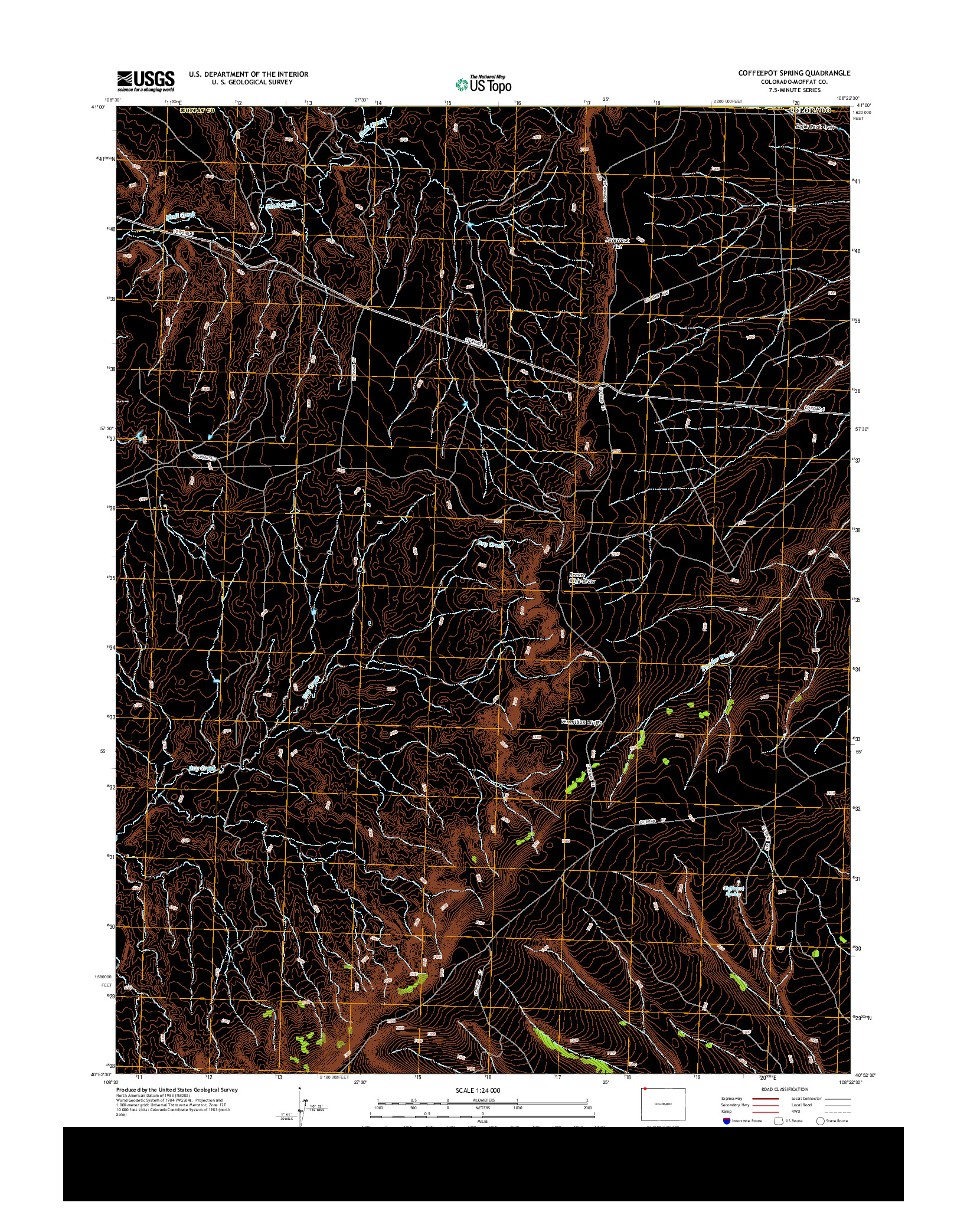 USGS US TOPO 7.5-MINUTE MAP FOR COFFEEPOT SPRING, CO 2013