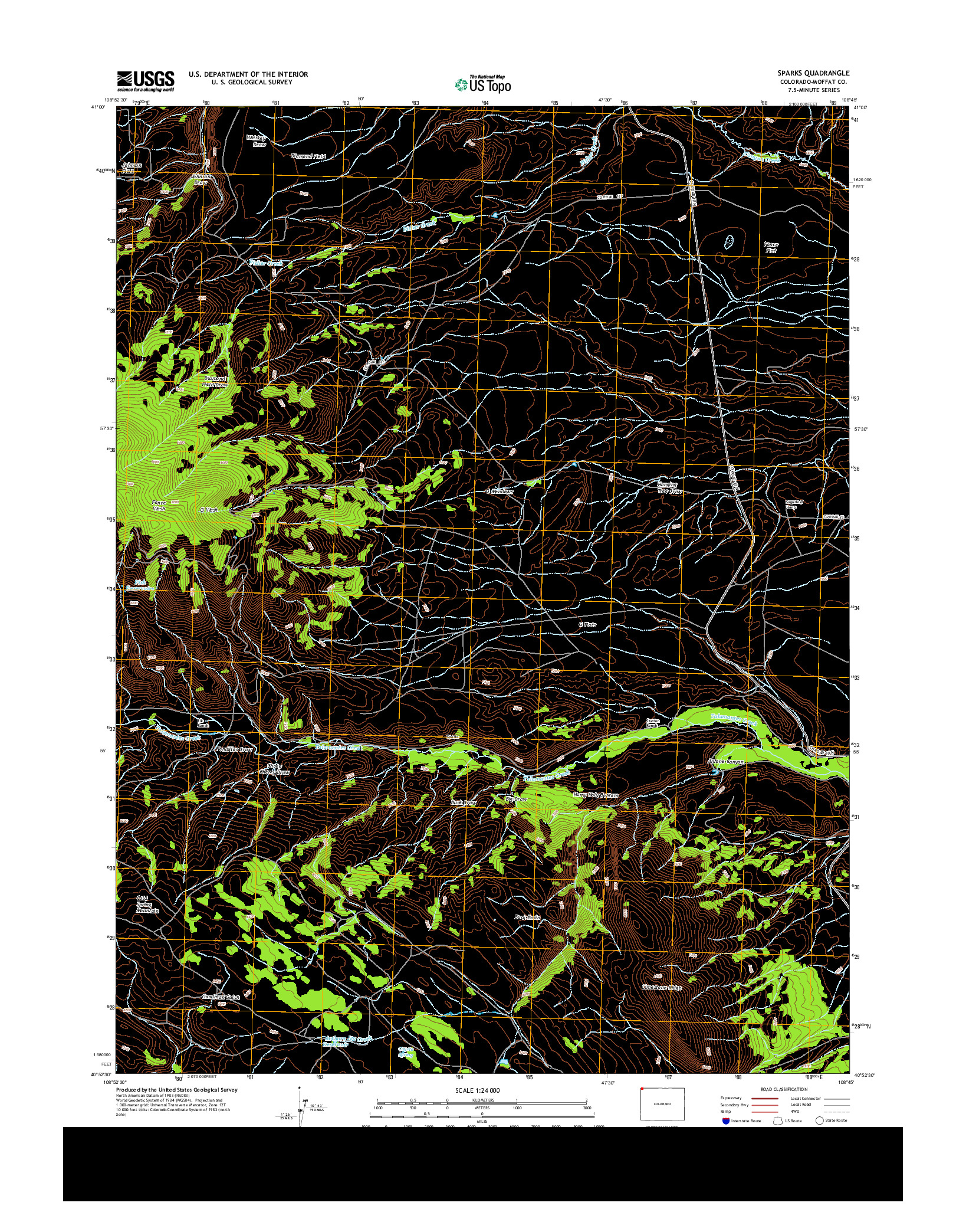 USGS US TOPO 7.5-MINUTE MAP FOR SPARKS, CO 2013