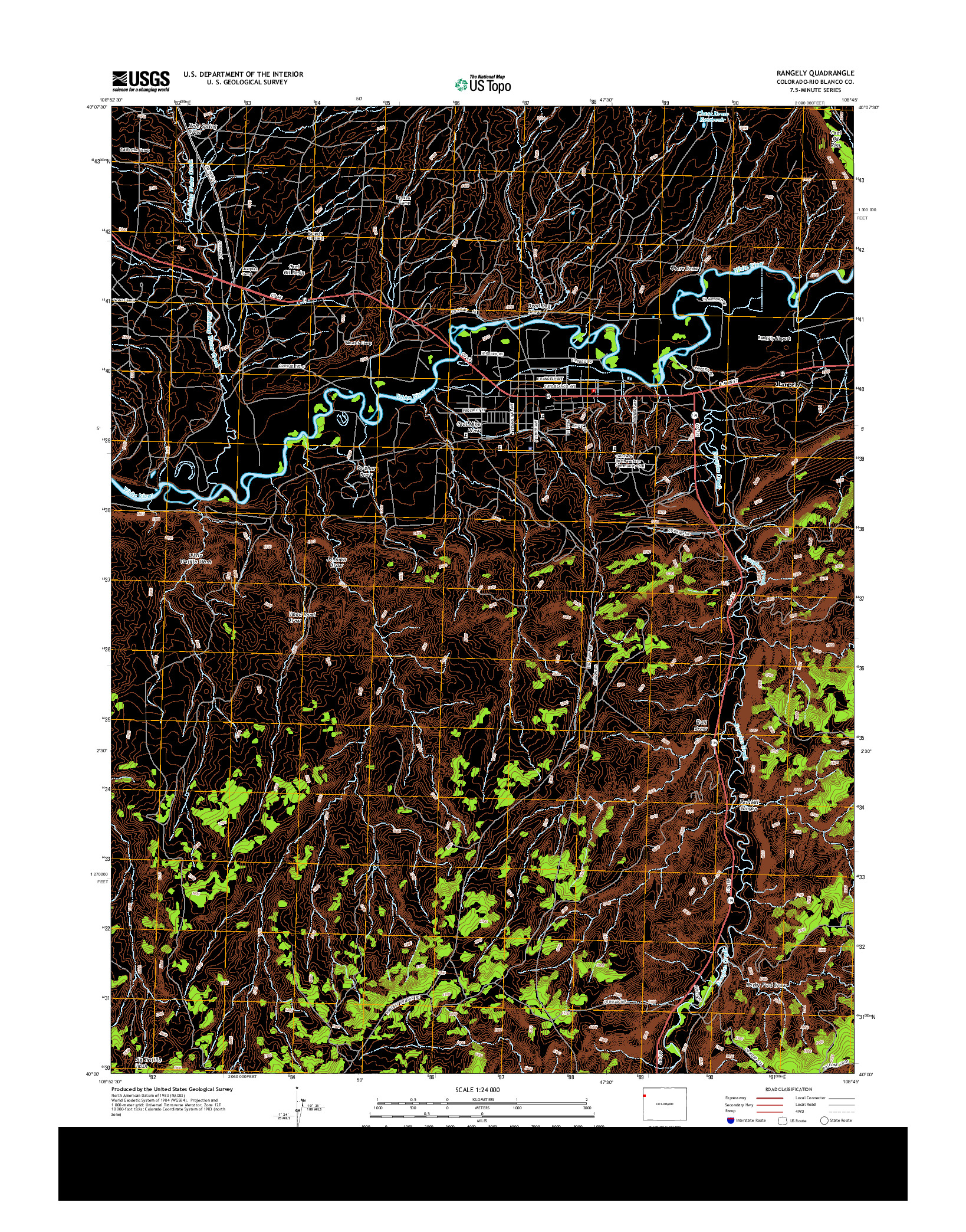 USGS US TOPO 7.5-MINUTE MAP FOR RANGELY, CO 2013