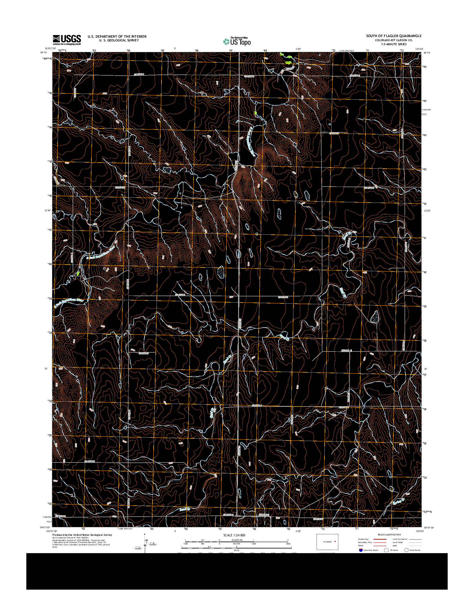 USGS US TOPO 7.5-MINUTE MAP FOR SOUTH OF FLAGLER, CO 2013