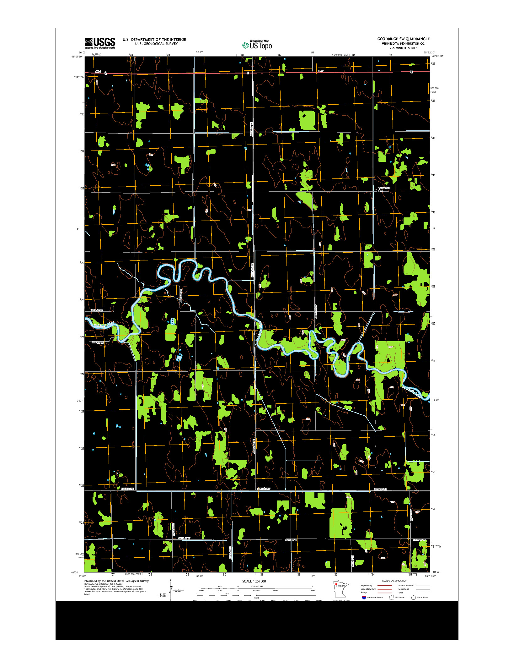 USGS US TOPO 7.5-MINUTE MAP FOR GOODRIDGE SW, MN 2013