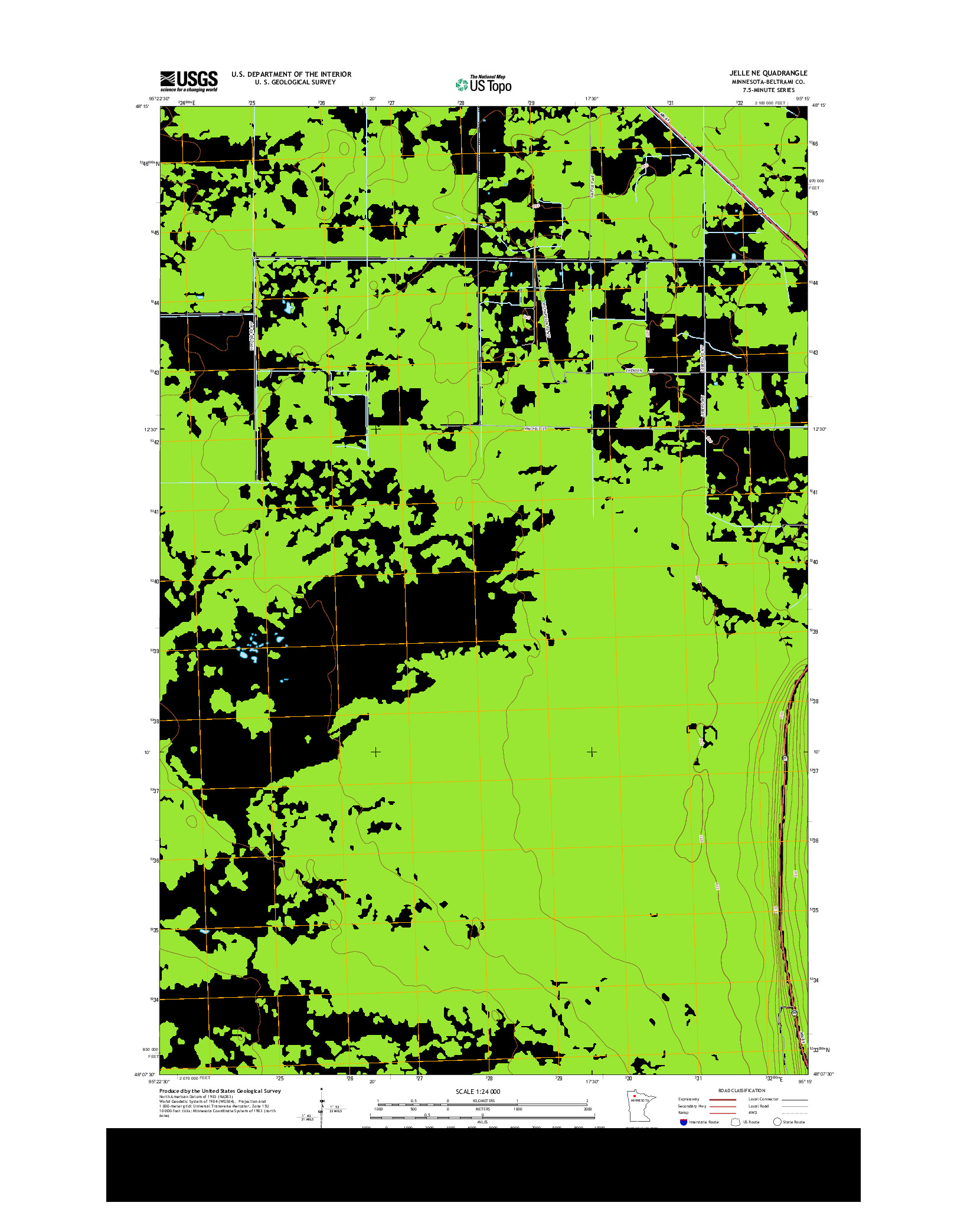 USGS US TOPO 7.5-MINUTE MAP FOR JELLE NE, MN 2013