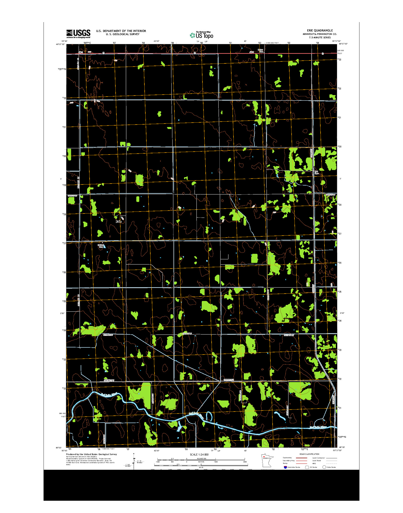 USGS US TOPO 7.5-MINUTE MAP FOR ERIE, MN 2013