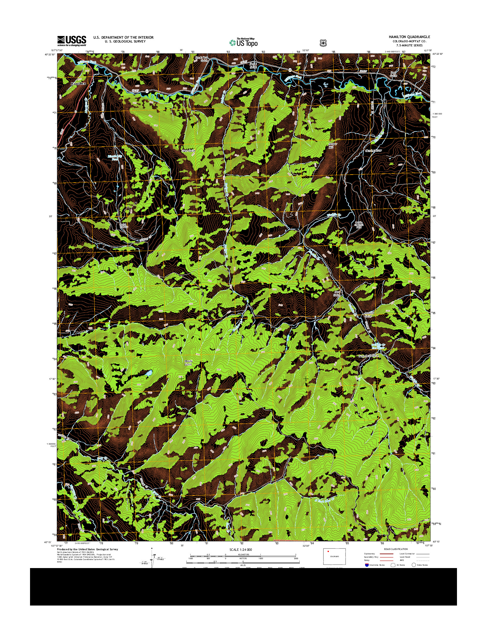 USGS US TOPO 7.5-MINUTE MAP FOR HAMILTON, CO 2013