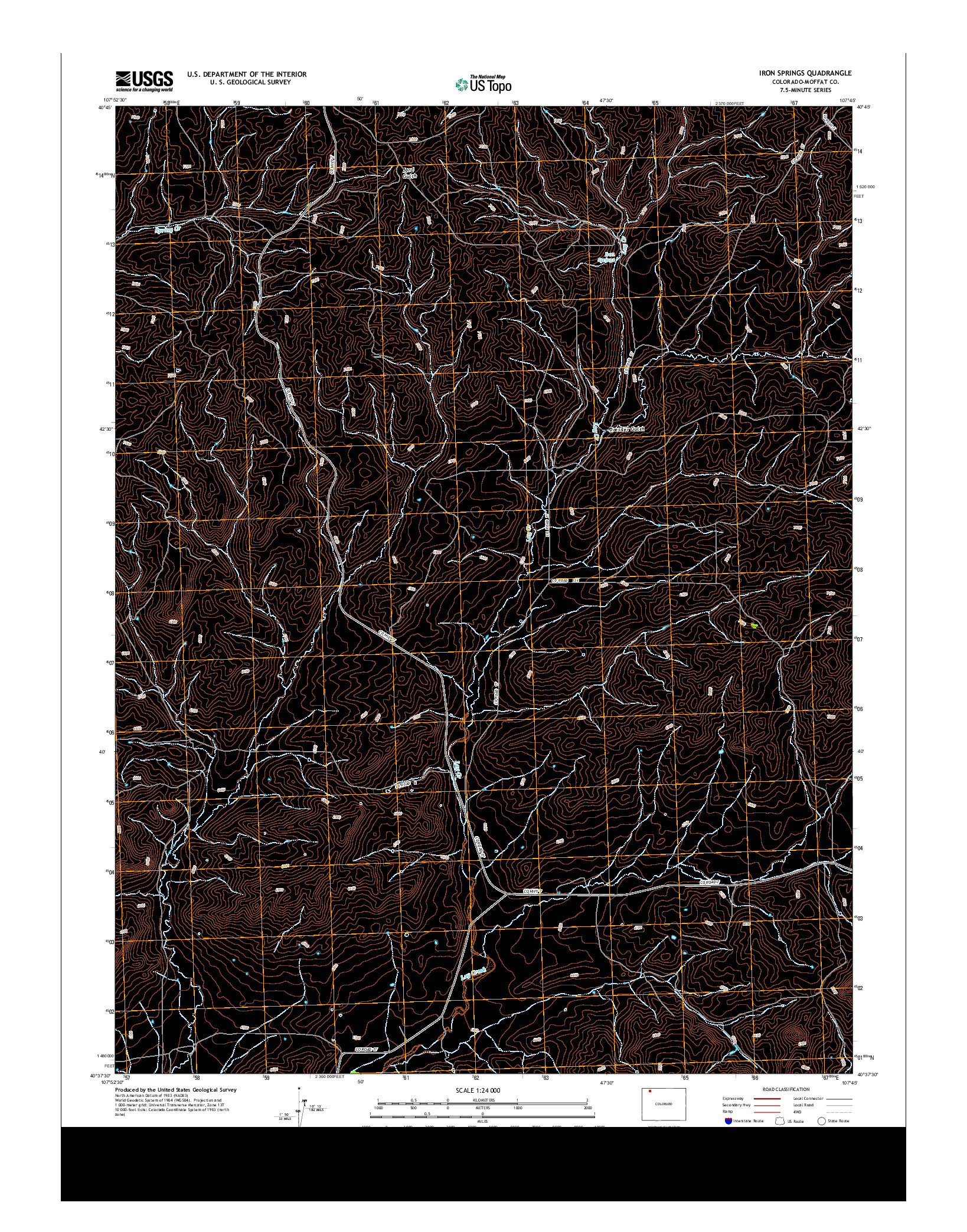 USGS US TOPO 7.5-MINUTE MAP FOR IRON SPRINGS, CO 2013