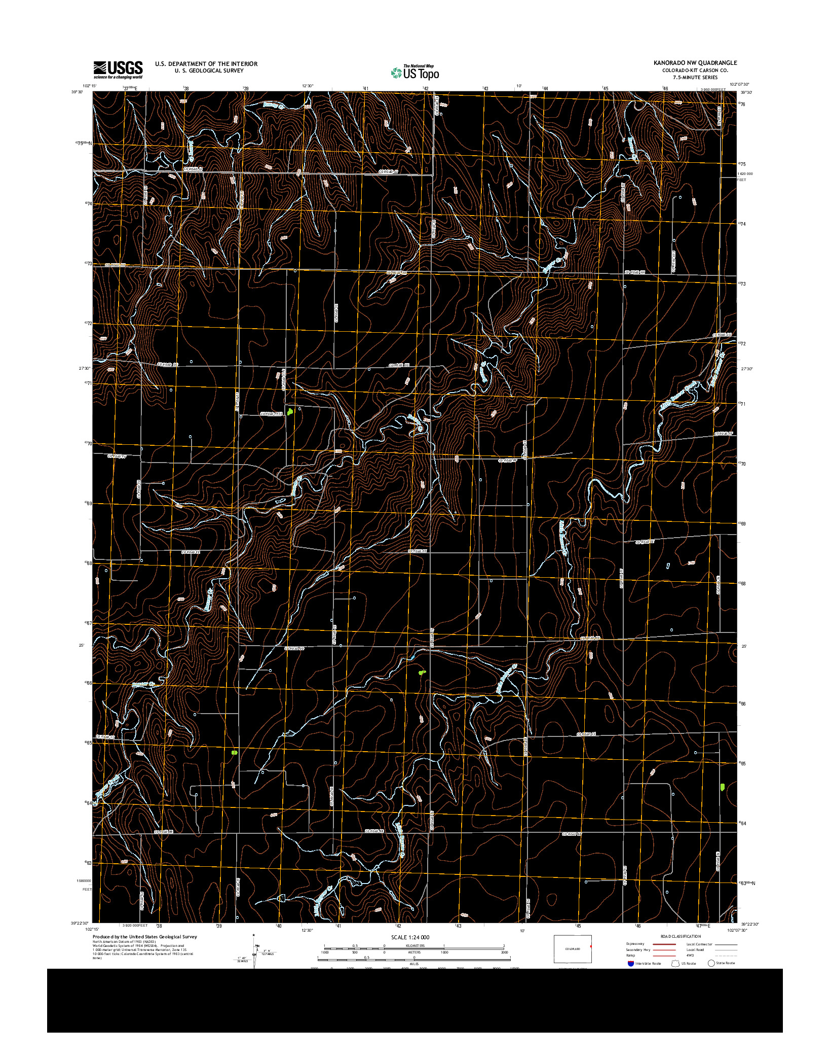 USGS US TOPO 7.5-MINUTE MAP FOR KANORADO NW, CO 2013