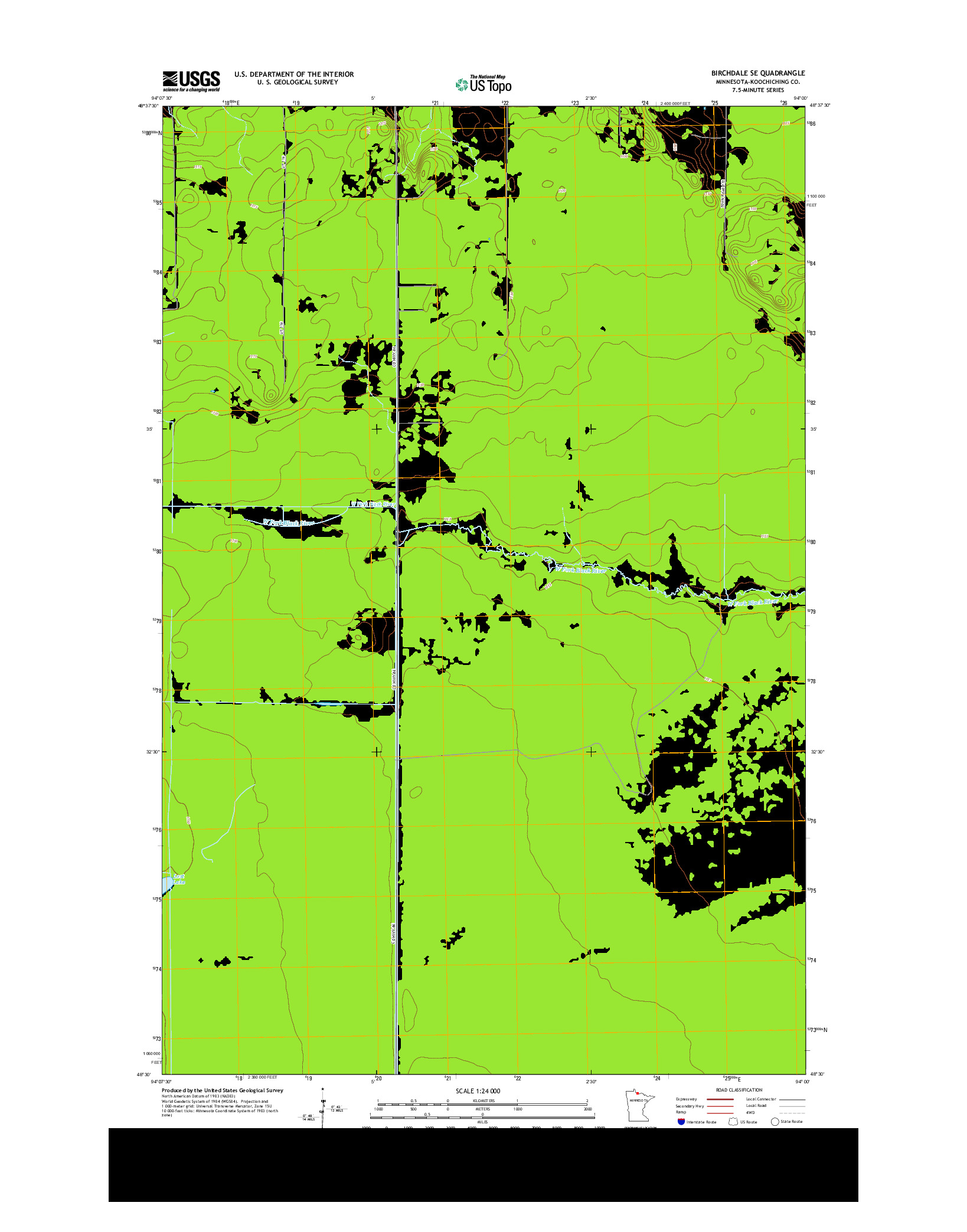 USGS US TOPO 7.5-MINUTE MAP FOR BIRCHDALE SE, MN 2013