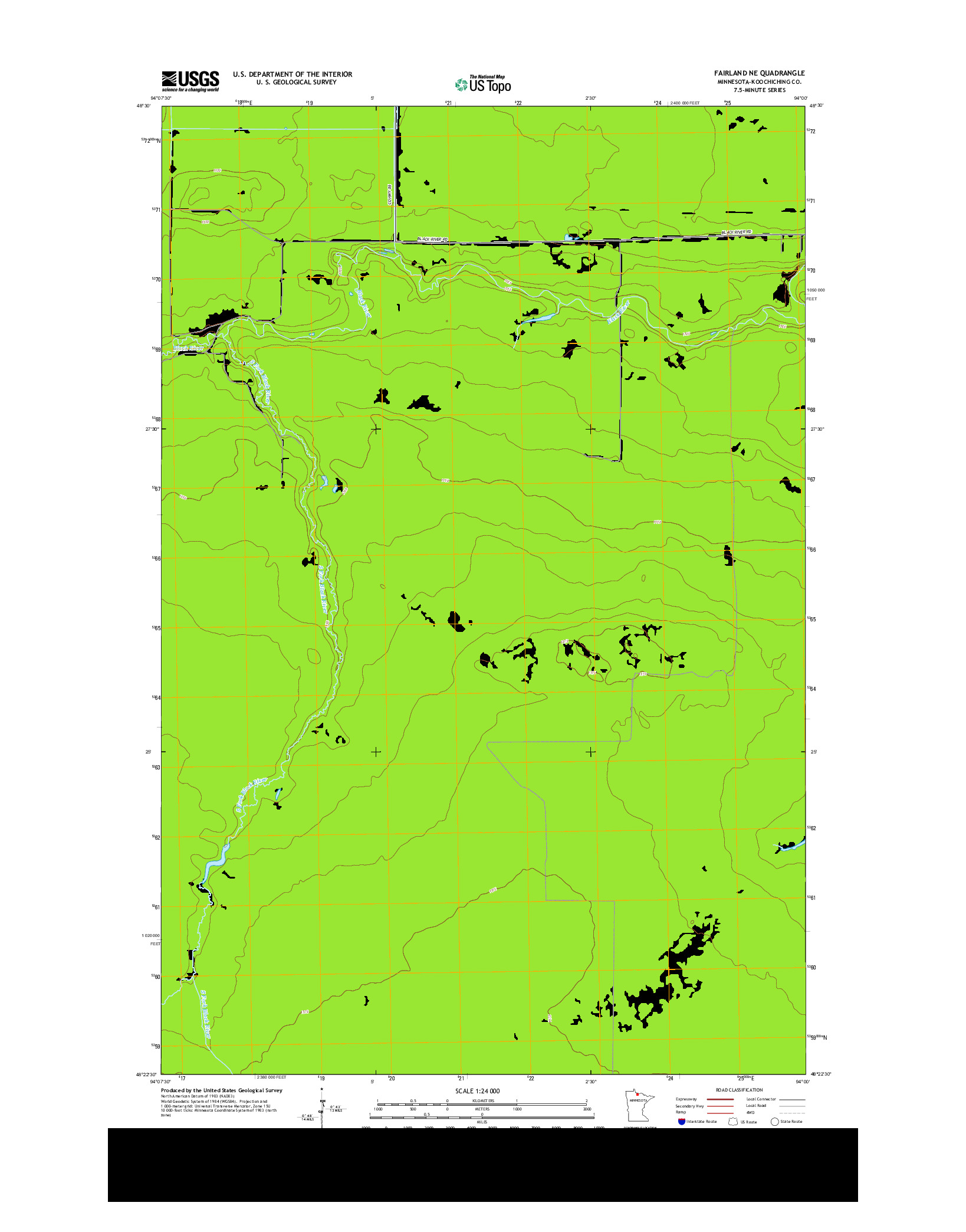 USGS US TOPO 7.5-MINUTE MAP FOR FAIRLAND NE, MN 2013