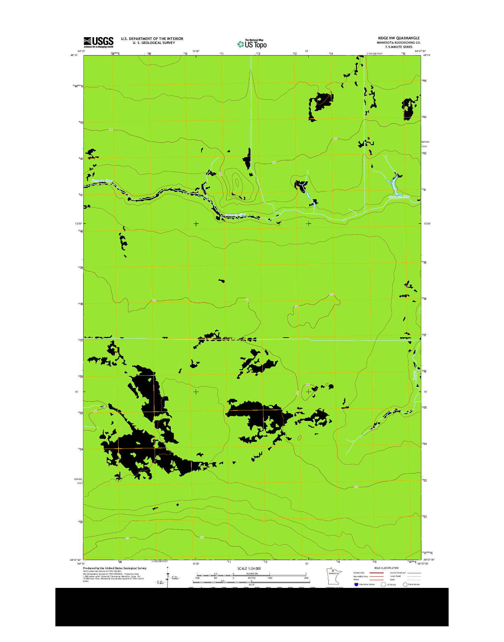 USGS US TOPO 7.5-MINUTE MAP FOR RIDGE NW, MN 2013