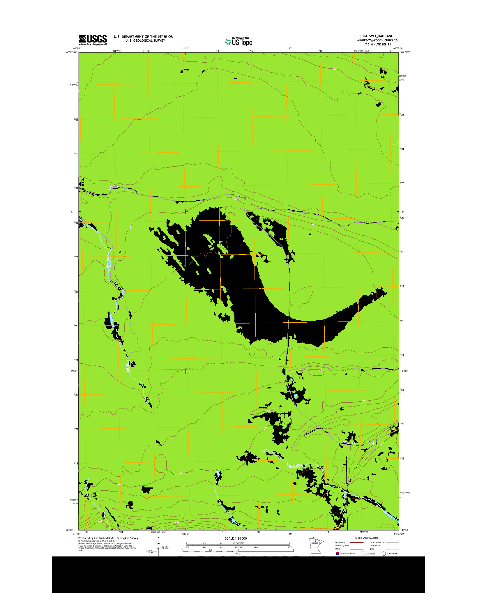 USGS US TOPO 7.5-MINUTE MAP FOR RIDGE SW, MN 2013