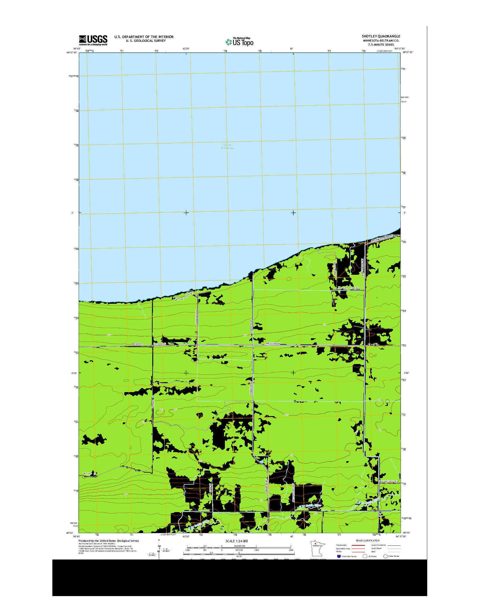 USGS US TOPO 7.5-MINUTE MAP FOR SHOTLEY, MN 2013