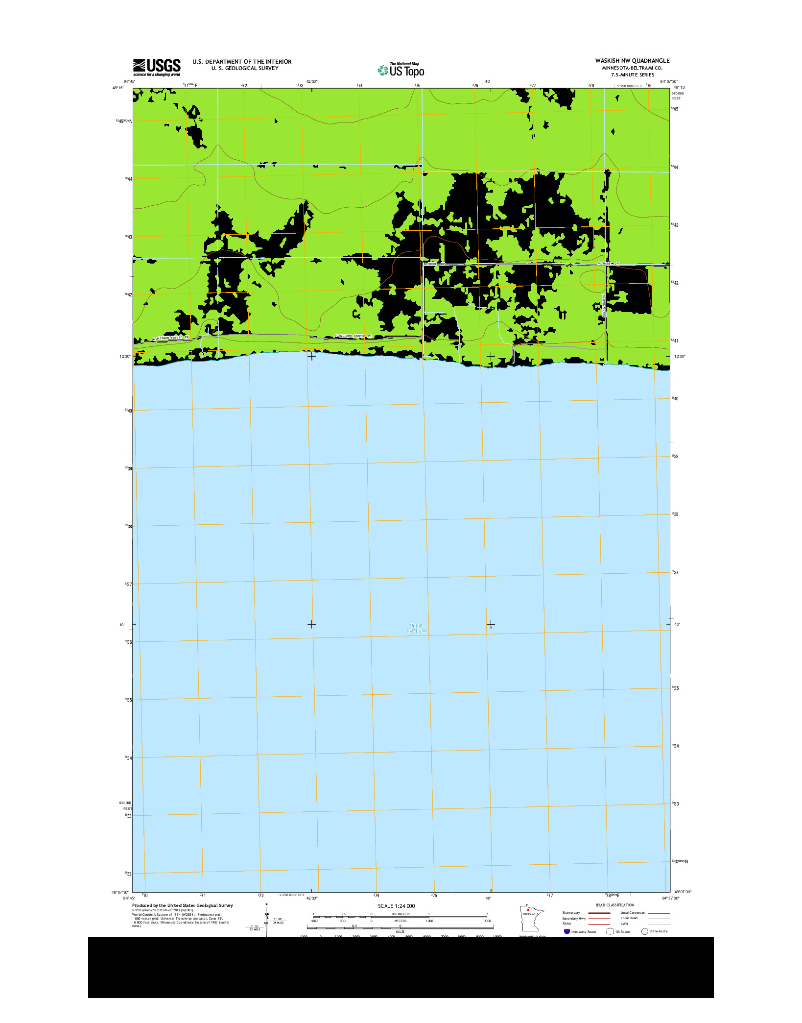 USGS US TOPO 7.5-MINUTE MAP FOR WASKISH NW, MN 2013