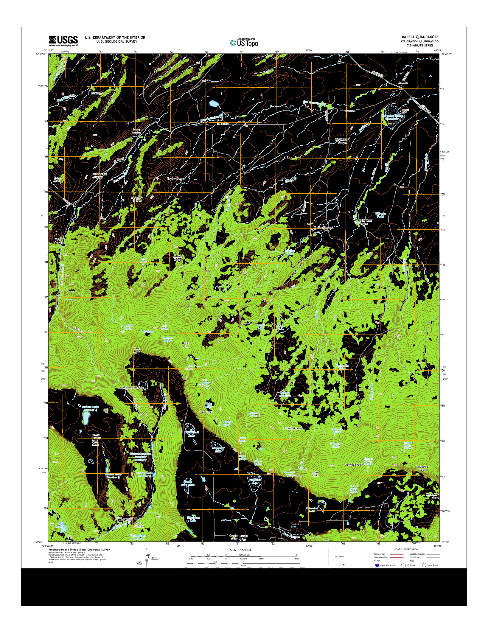 USGS US TOPO 7.5-MINUTE MAP FOR BARELA, CO 2013