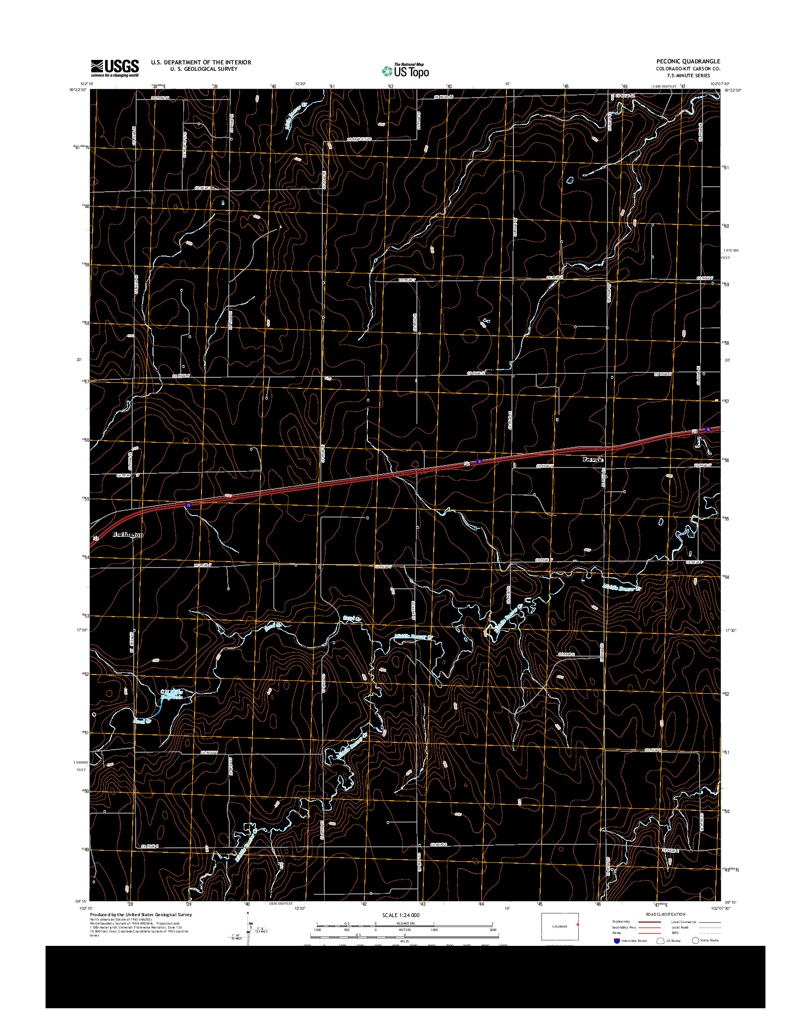 USGS US TOPO 7.5-MINUTE MAP FOR PECONIC, CO 2013