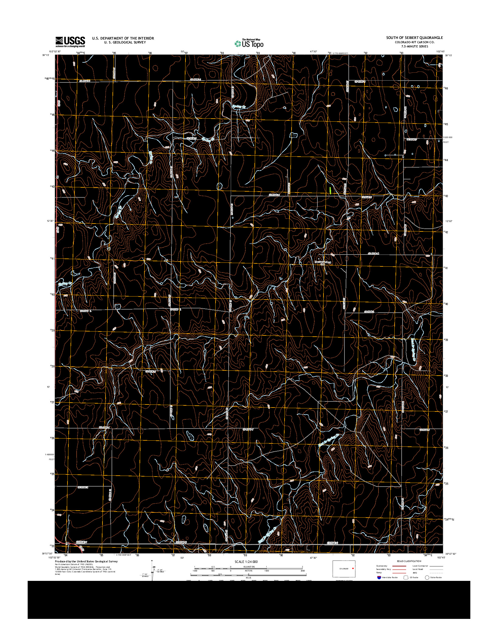 USGS US TOPO 7.5-MINUTE MAP FOR SOUTH OF SEIBERT, CO 2013