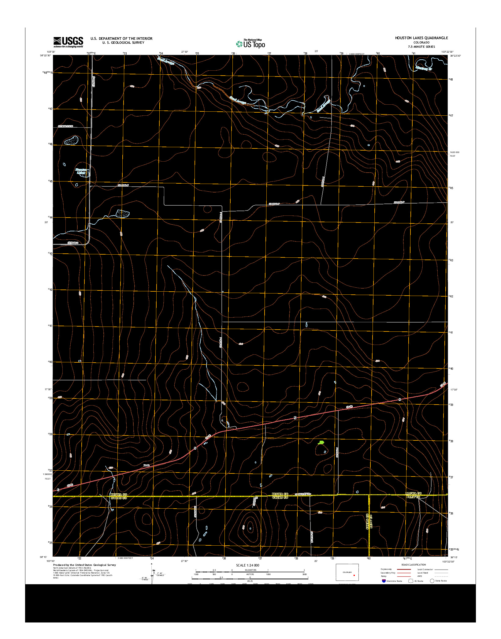 USGS US TOPO 7.5-MINUTE MAP FOR HOUSTON LAKES, CO 2013