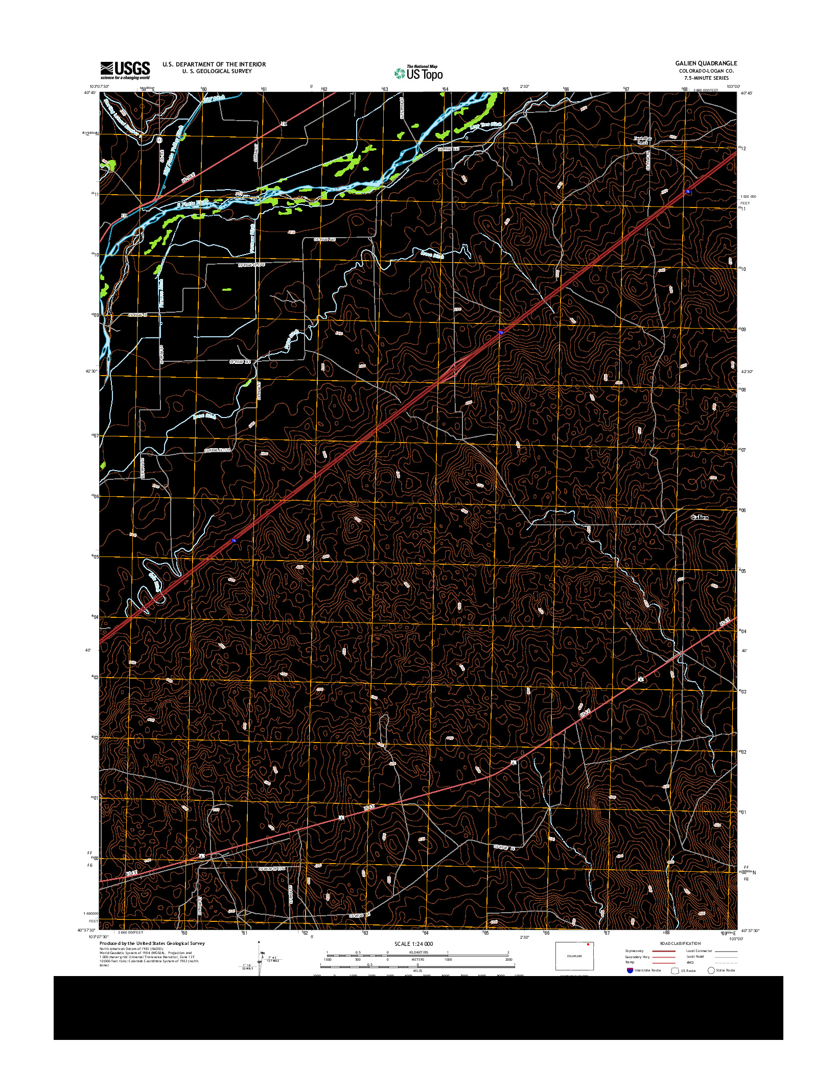 USGS US TOPO 7.5-MINUTE MAP FOR GALIEN, CO 2013