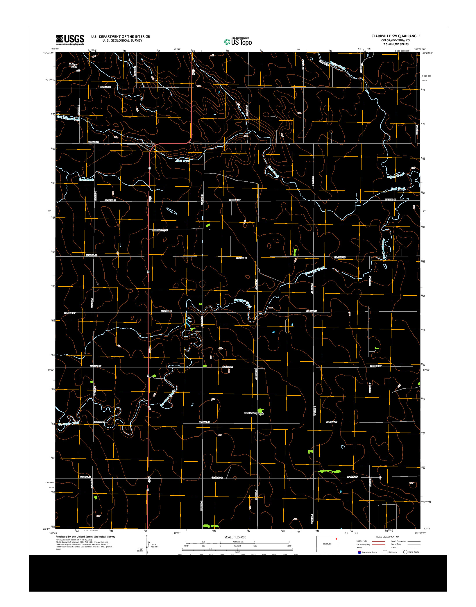 USGS US TOPO 7.5-MINUTE MAP FOR CLARKVILLE SW, CO 2013