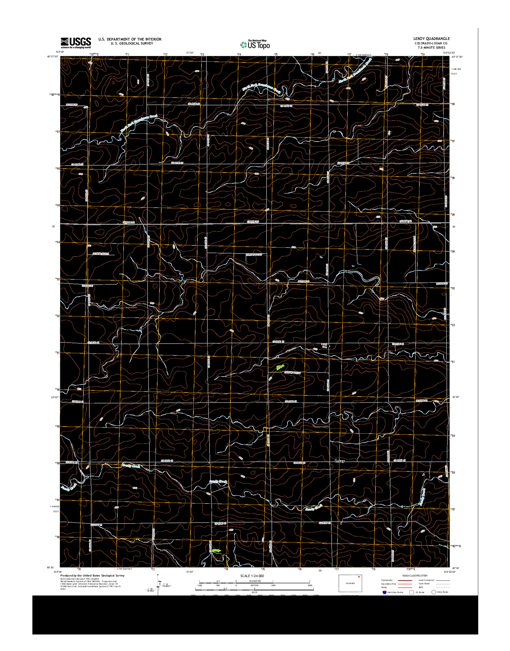 USGS US TOPO 7.5-MINUTE MAP FOR LEROY, CO 2013