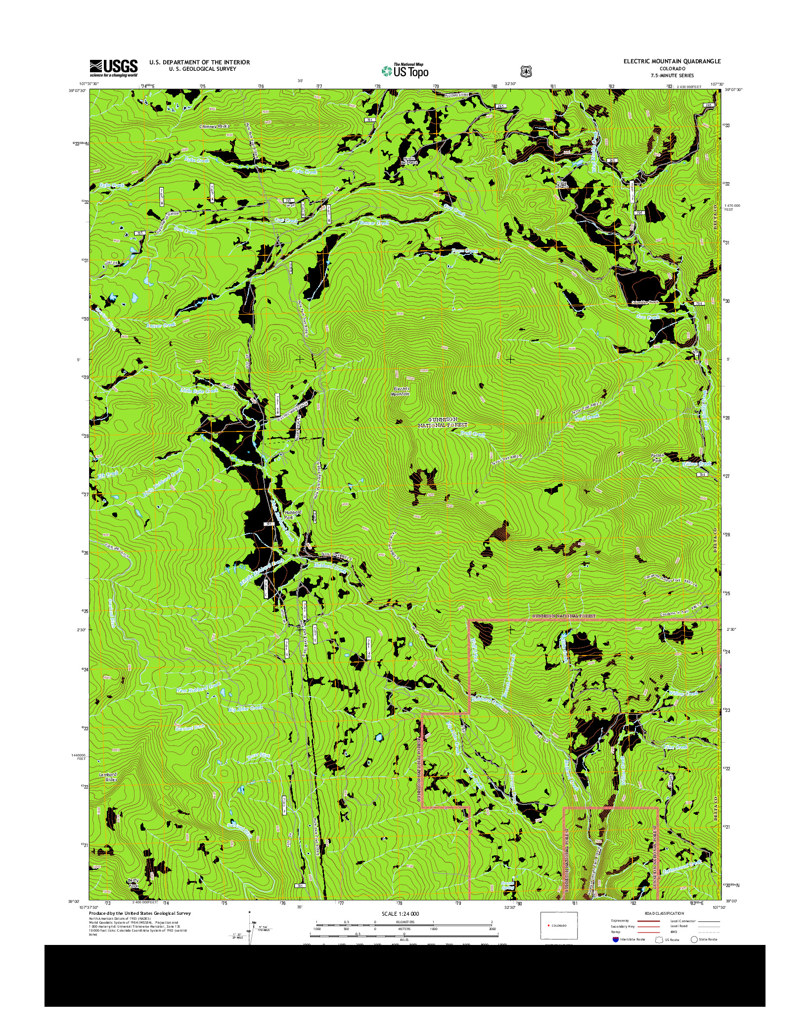 USGS US TOPO 7.5-MINUTE MAP FOR ELECTRIC MOUNTAIN, CO 2013