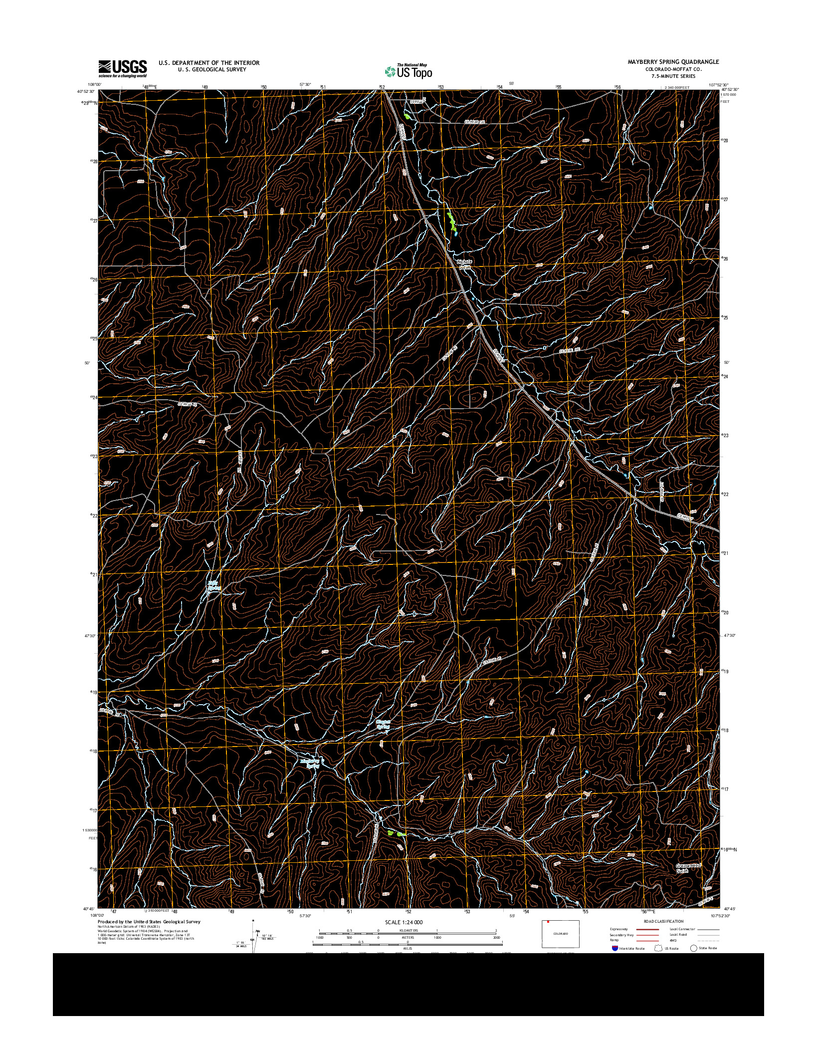 USGS US TOPO 7.5-MINUTE MAP FOR MAYBERRY SPRING, CO 2013