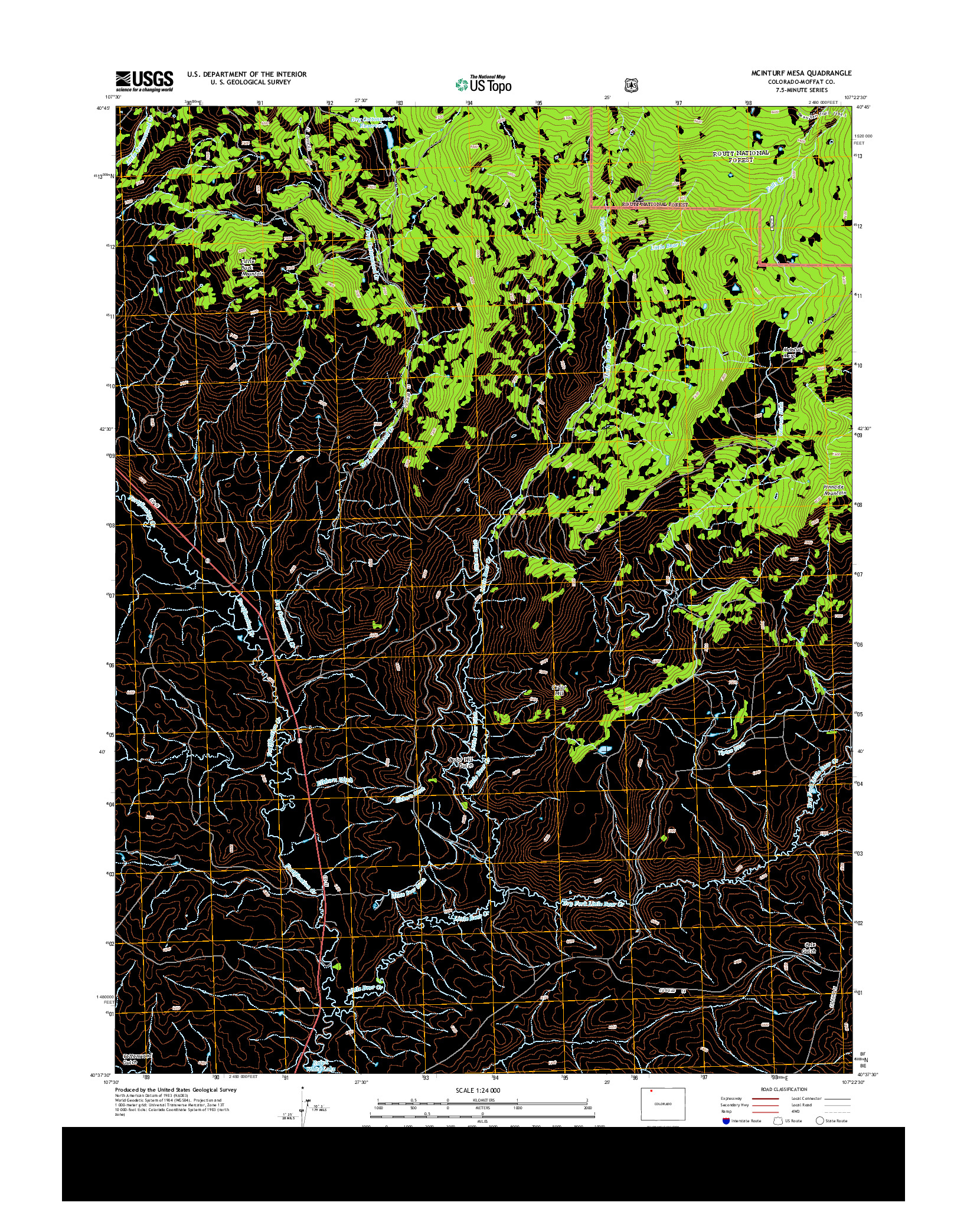 USGS US TOPO 7.5-MINUTE MAP FOR MCINTURF MESA, CO 2013