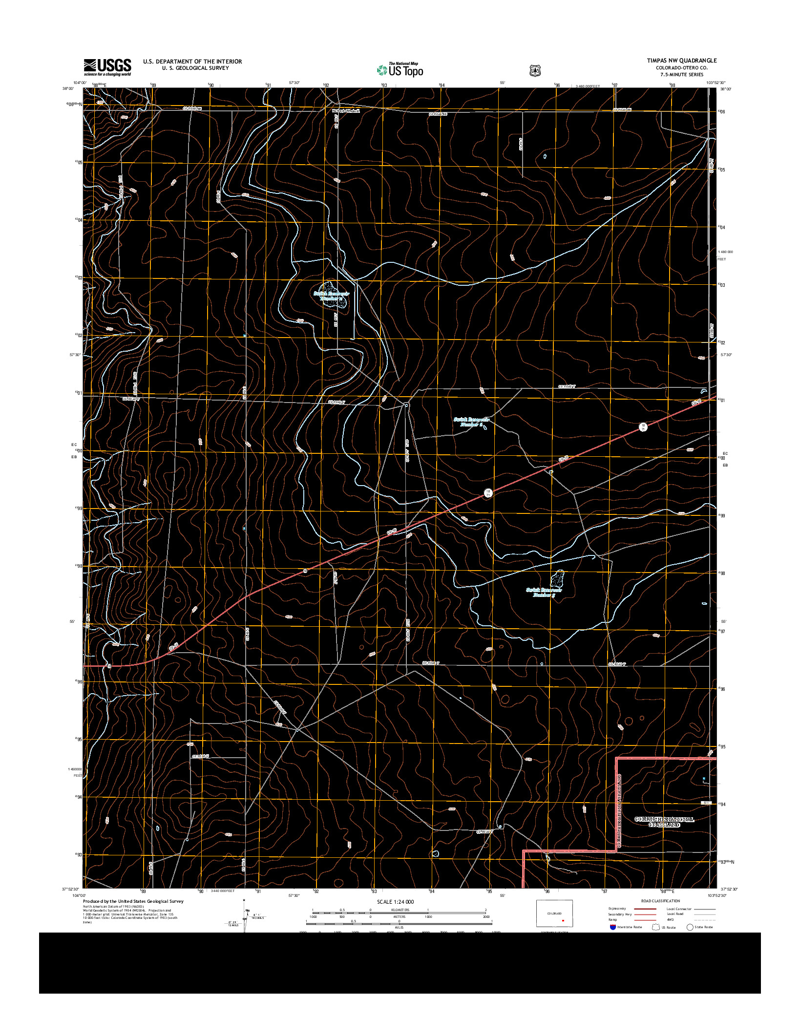 USGS US TOPO 7.5-MINUTE MAP FOR TIMPAS NW, CO 2013