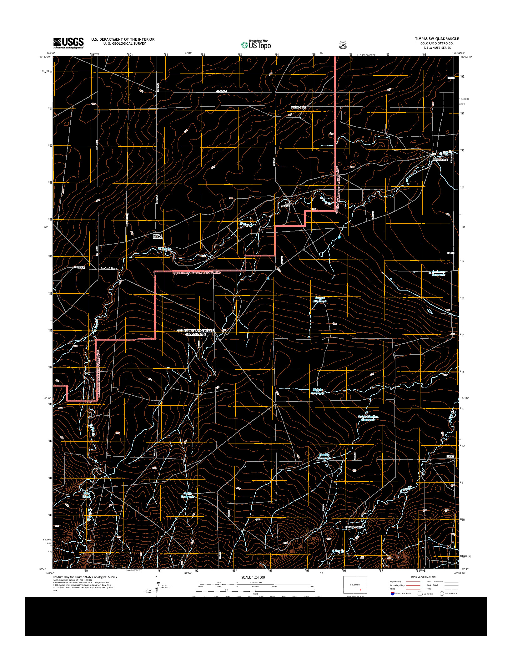 USGS US TOPO 7.5-MINUTE MAP FOR TIMPAS SW, CO 2013