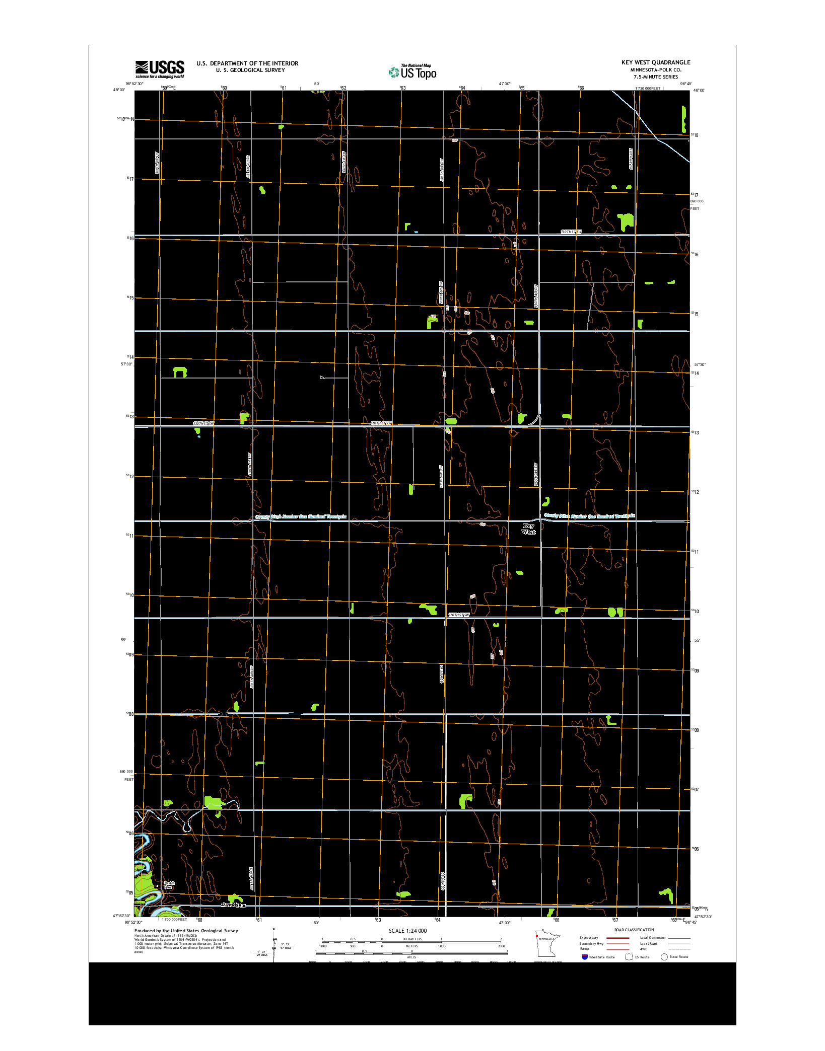 USGS US TOPO 7.5-MINUTE MAP FOR KEY WEST, MN 2013