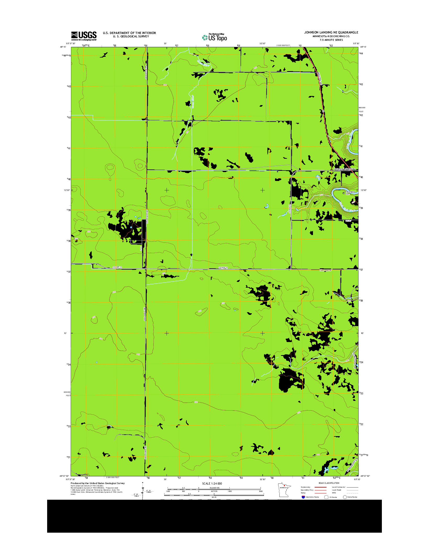 USGS US TOPO 7.5-MINUTE MAP FOR JOHNSON LANDING NE, MN 2013