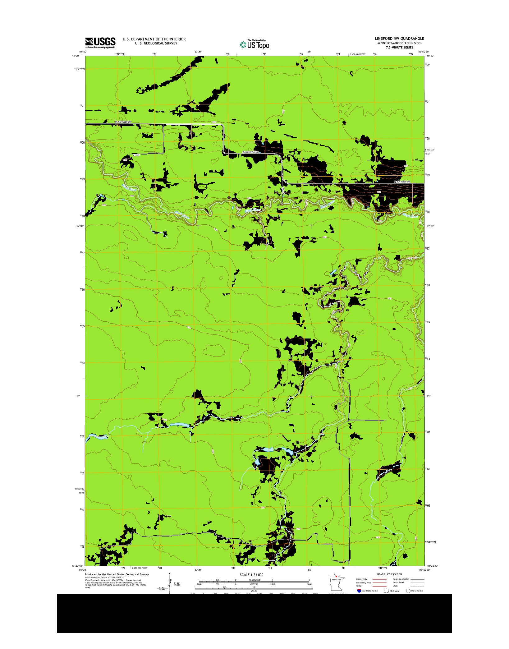 USGS US TOPO 7.5-MINUTE MAP FOR LINDFORD NW, MN 2013