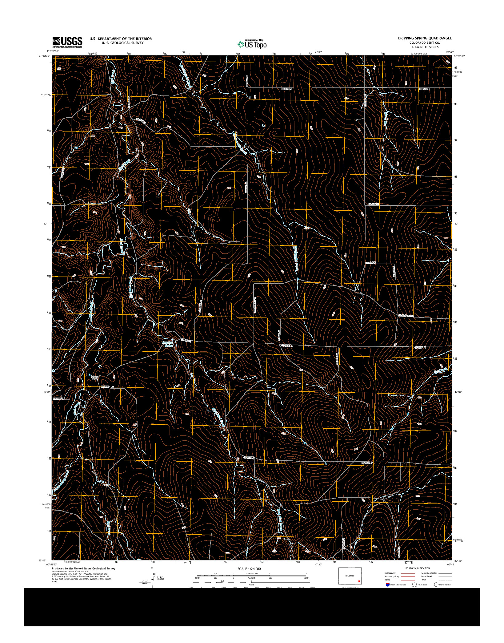 USGS US TOPO 7.5-MINUTE MAP FOR DRIPPING SPRING, CO 2013