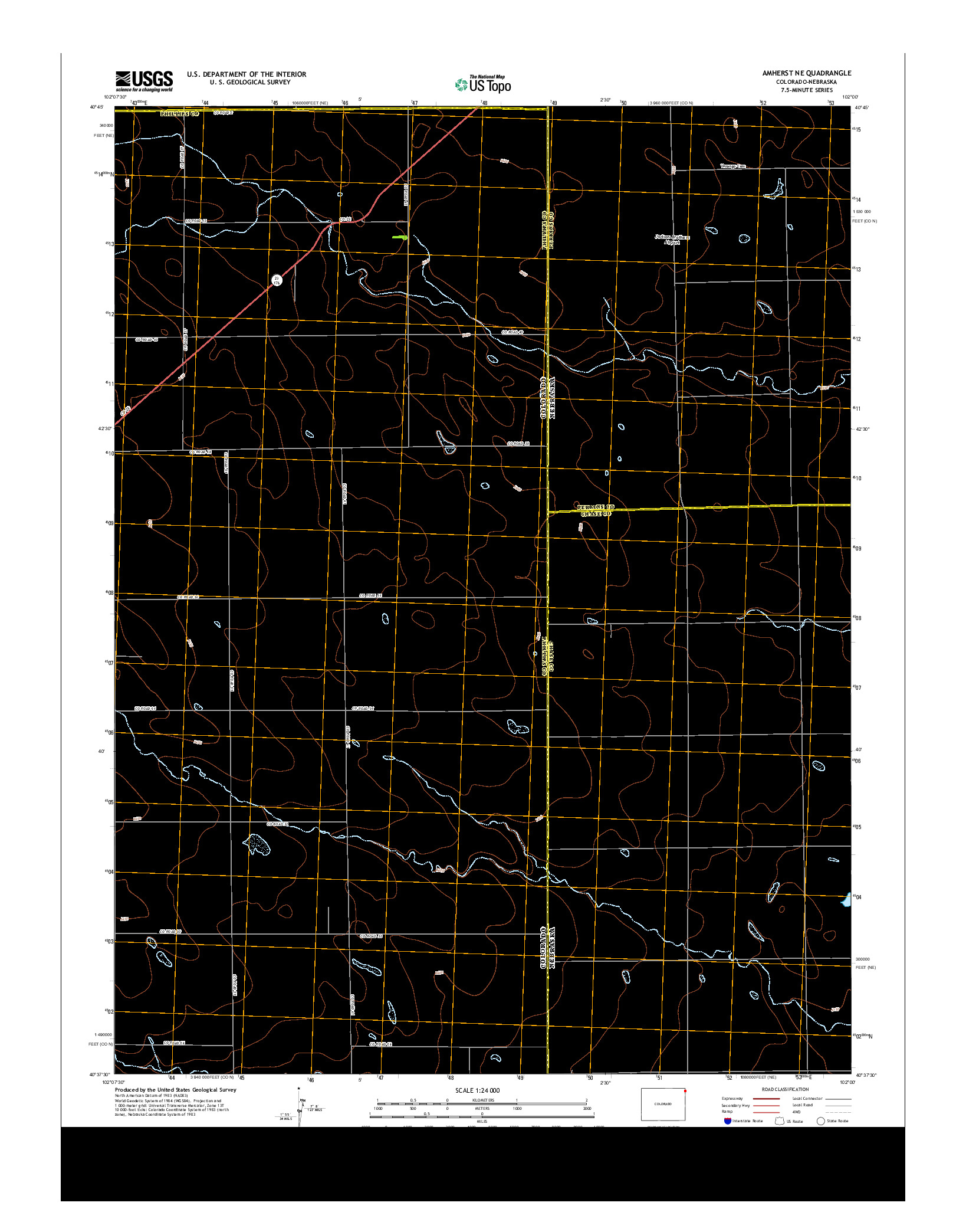 USGS US TOPO 7.5-MINUTE MAP FOR AMHERST NE, CO-NE 2013