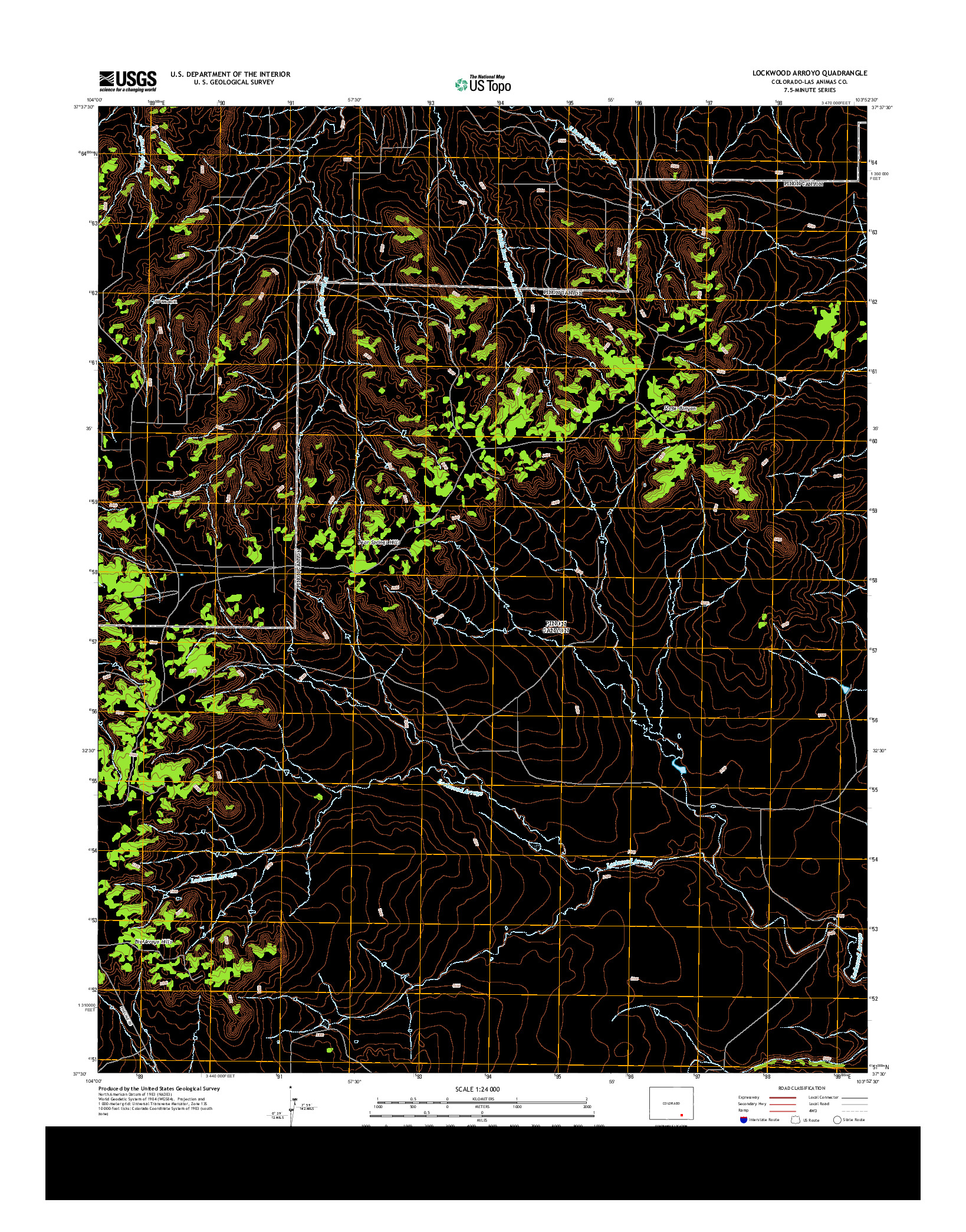 USGS US TOPO 7.5-MINUTE MAP FOR LOCKWOOD ARROYO, CO 2013