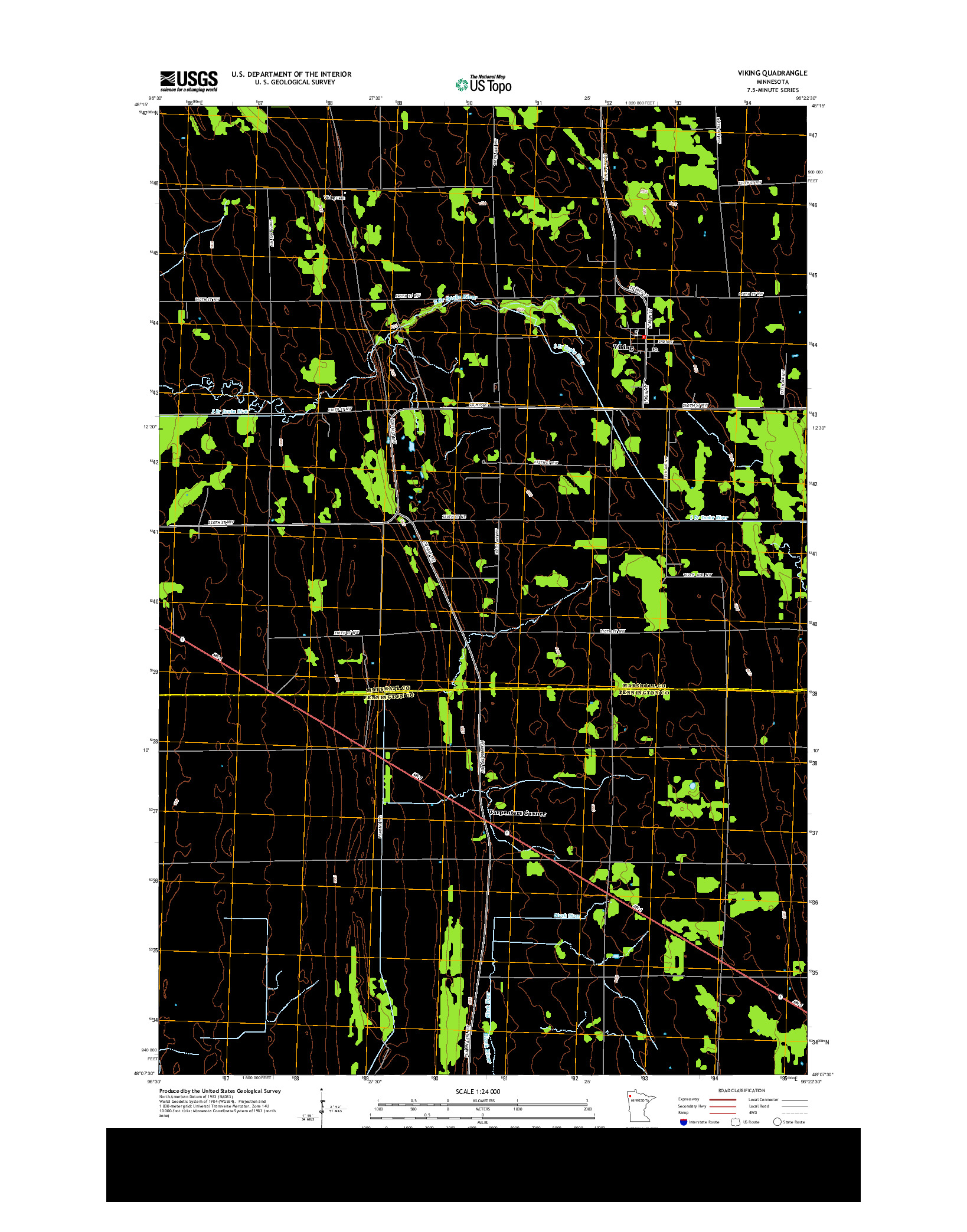 USGS US TOPO 7.5-MINUTE MAP FOR VIKING, MN 2013