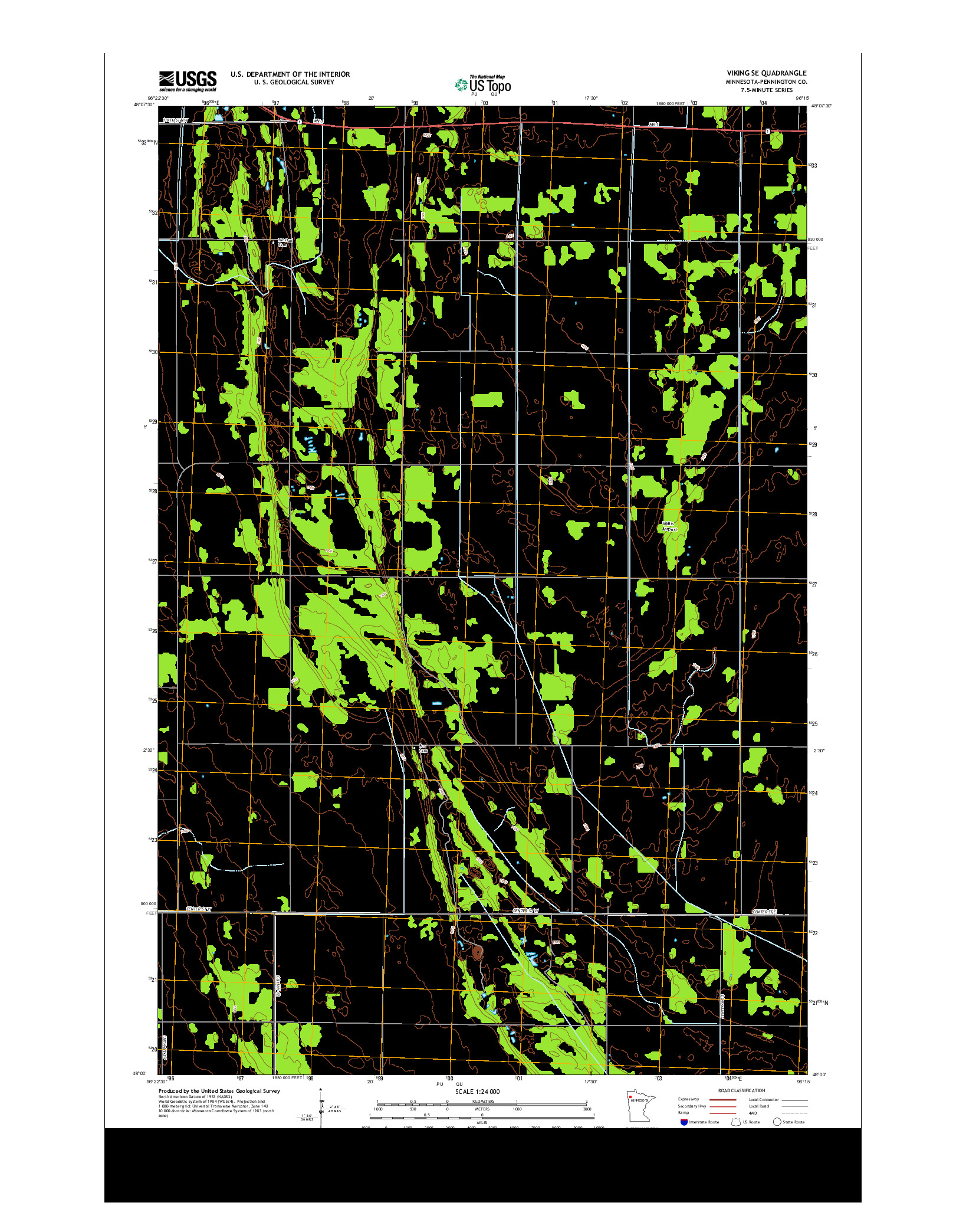 USGS US TOPO 7.5-MINUTE MAP FOR VIKING SE, MN 2013