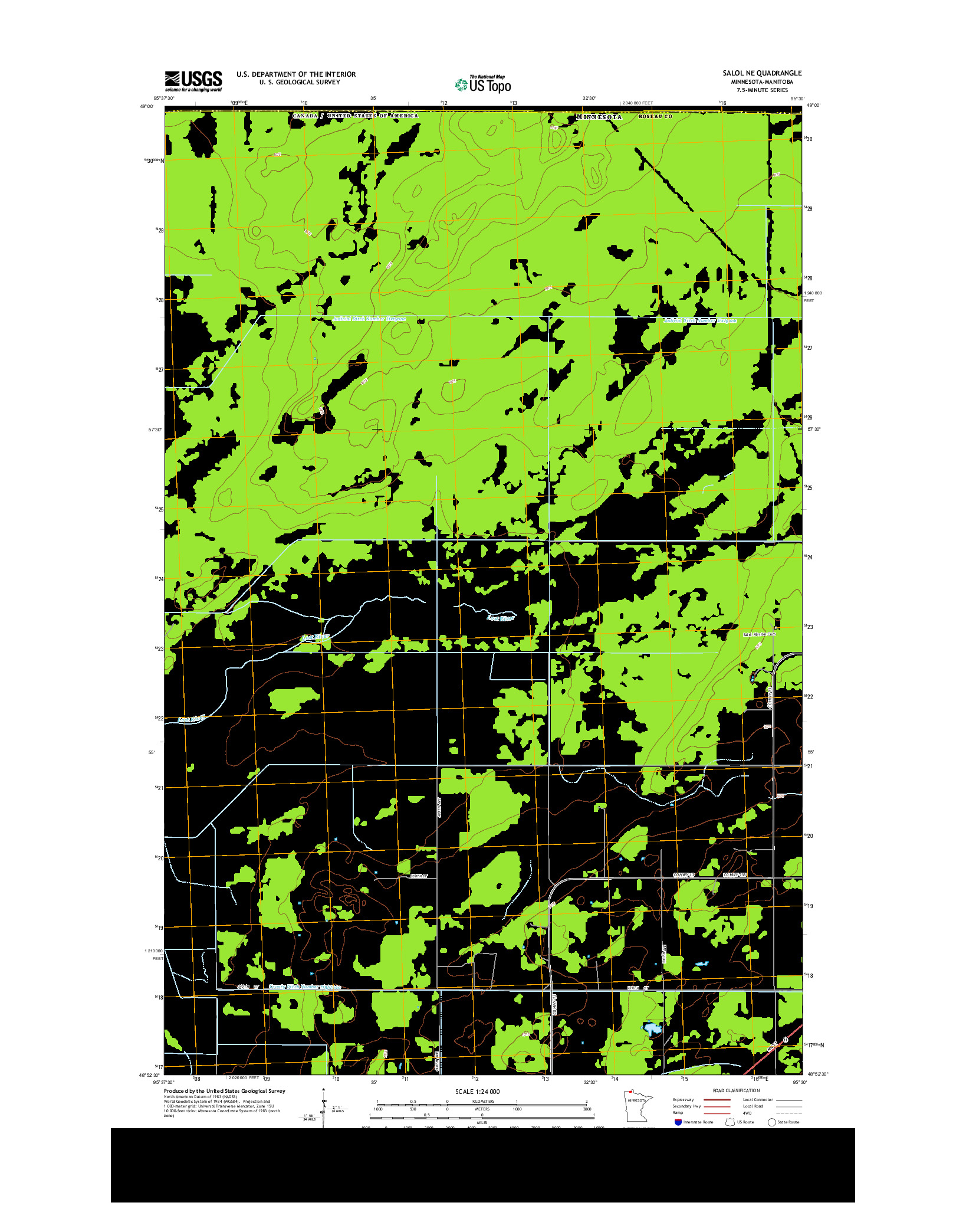 USGS US TOPO 7.5-MINUTE MAP FOR SALOL NE, MN-MB 2013