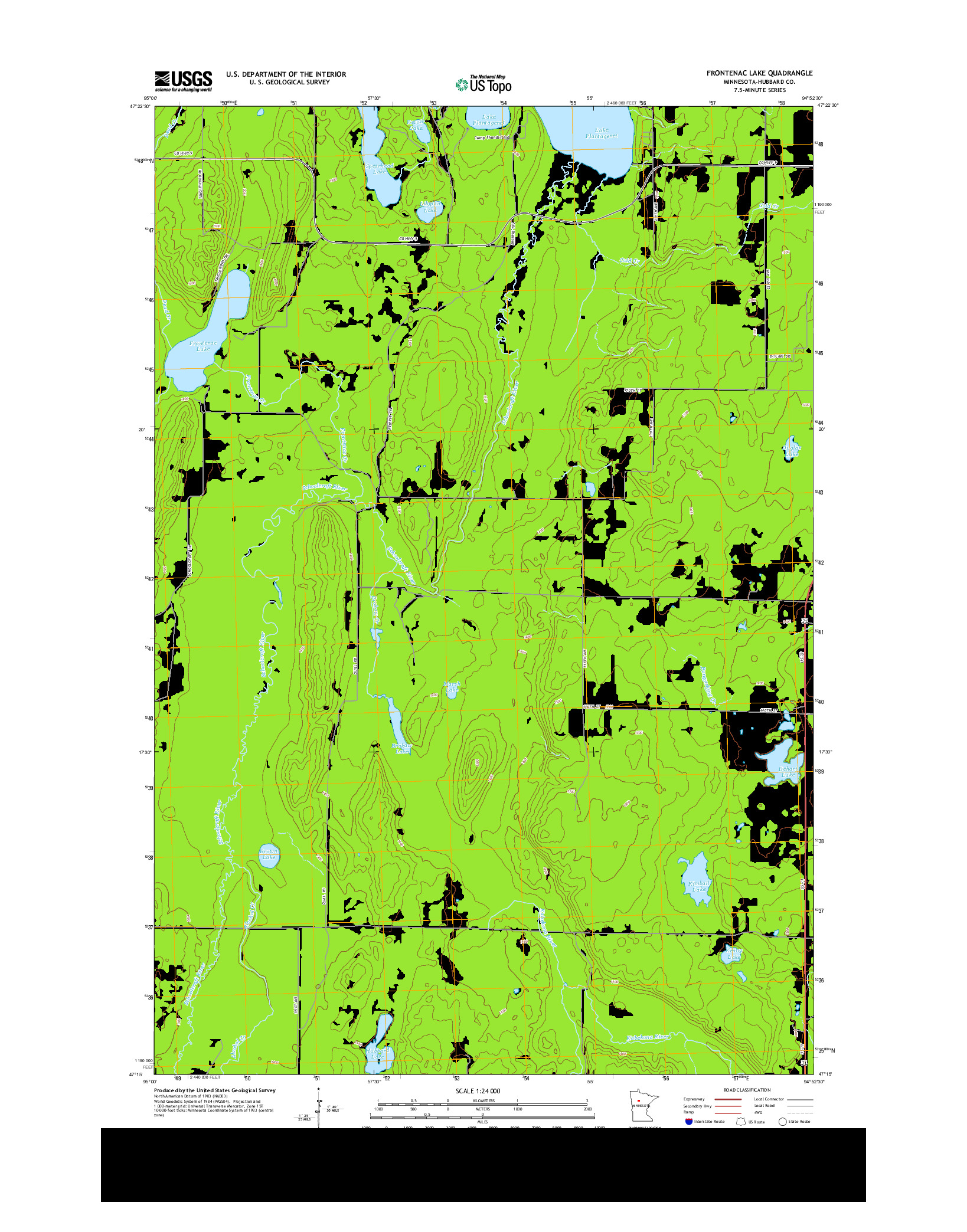 USGS US TOPO 7.5-MINUTE MAP FOR FRONTENAC LAKE, MN 2013