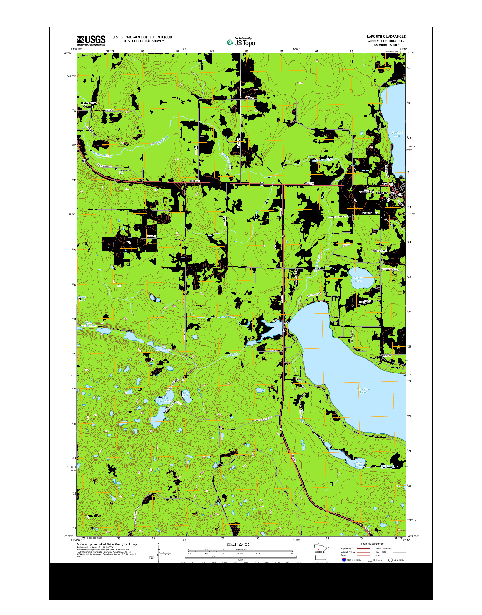 USGS US TOPO 7.5-MINUTE MAP FOR LAPORTE, MN 2013