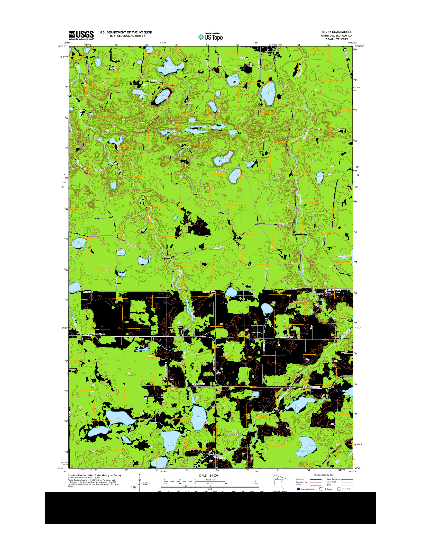 USGS US TOPO 7.5-MINUTE MAP FOR REDBY, MN 2013