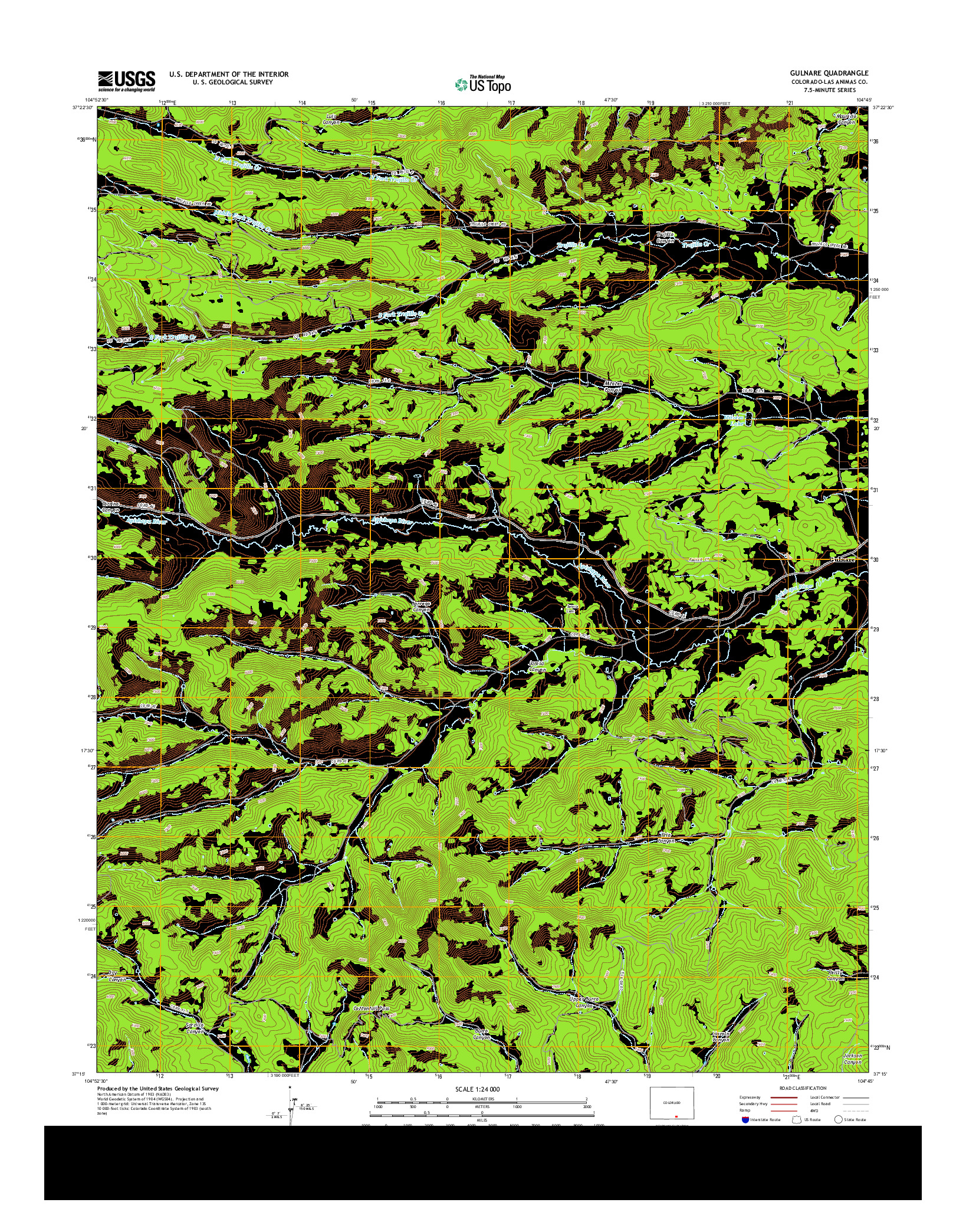 USGS US TOPO 7.5-MINUTE MAP FOR GULNARE, CO 2013